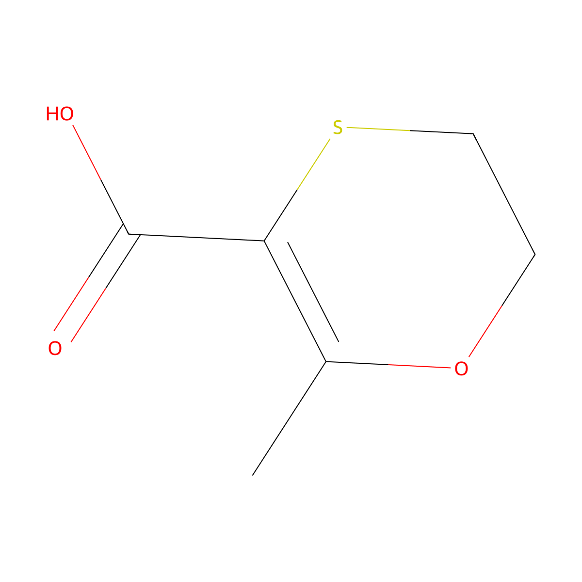 2-Methyl-5,6-dihydro-1,4-oxathiine-3-carboxylic acid molecular structure, CAS 6577-69-1