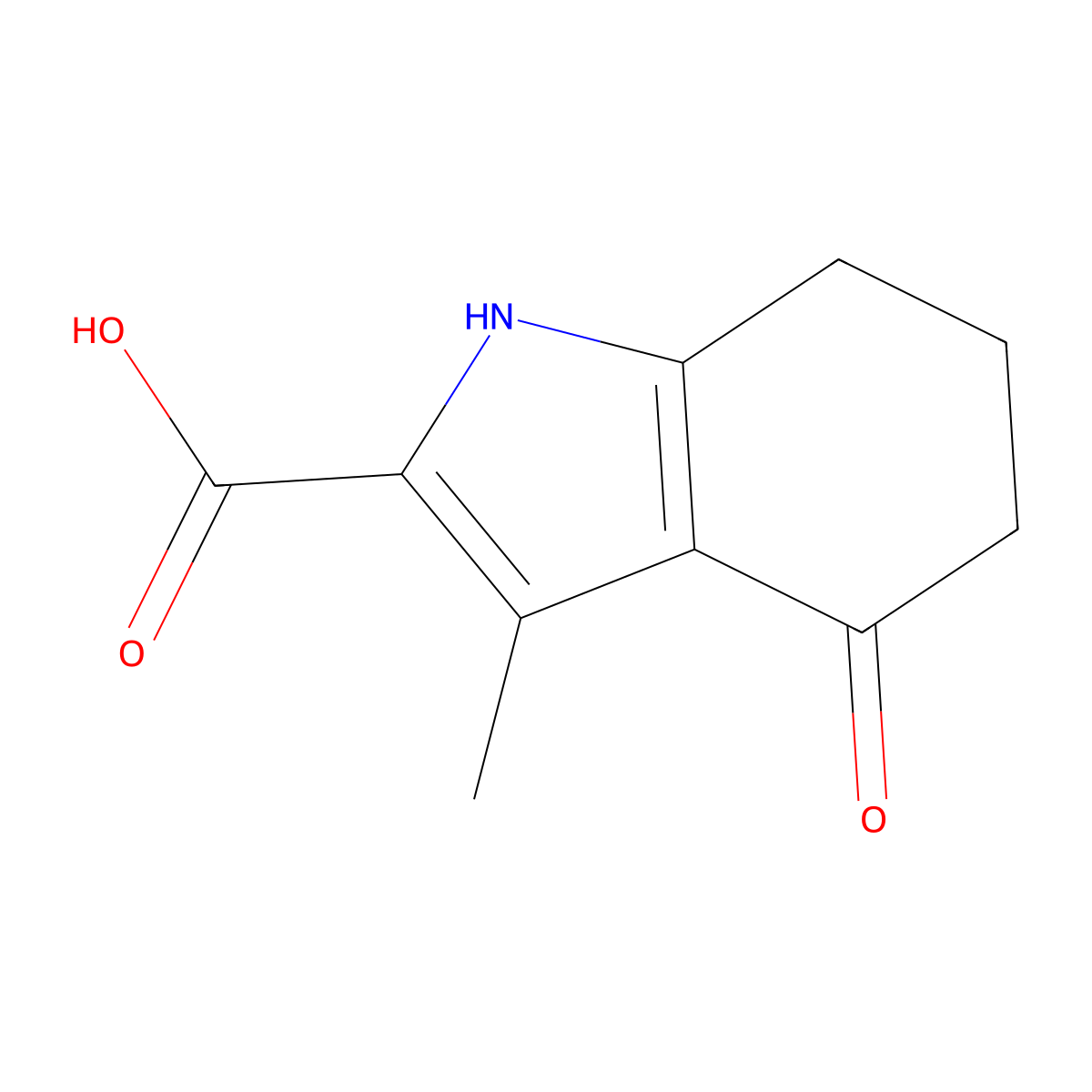 3-methyl-4-oxo-4,5,6,7-tetrahydro-1H-indole-2-carboxylic acid molecular structure, CAS 6577-89-5