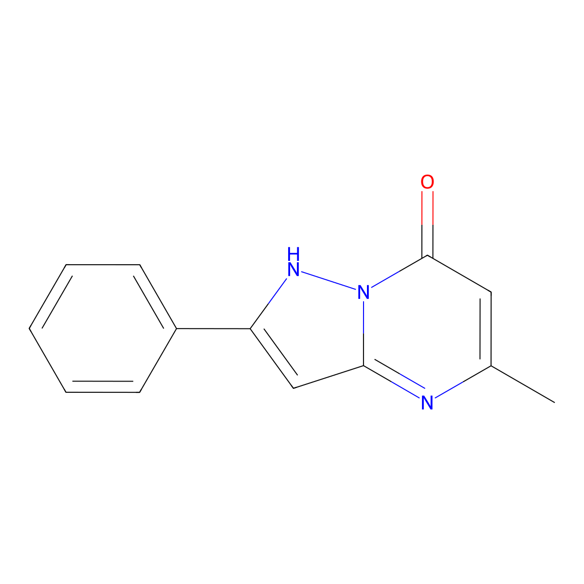 5-methyl-2-phenyl-4H,7H-pyrazolo(1,5-a)pyrimidin-7-one molecular structure, CAS 65774-92-7