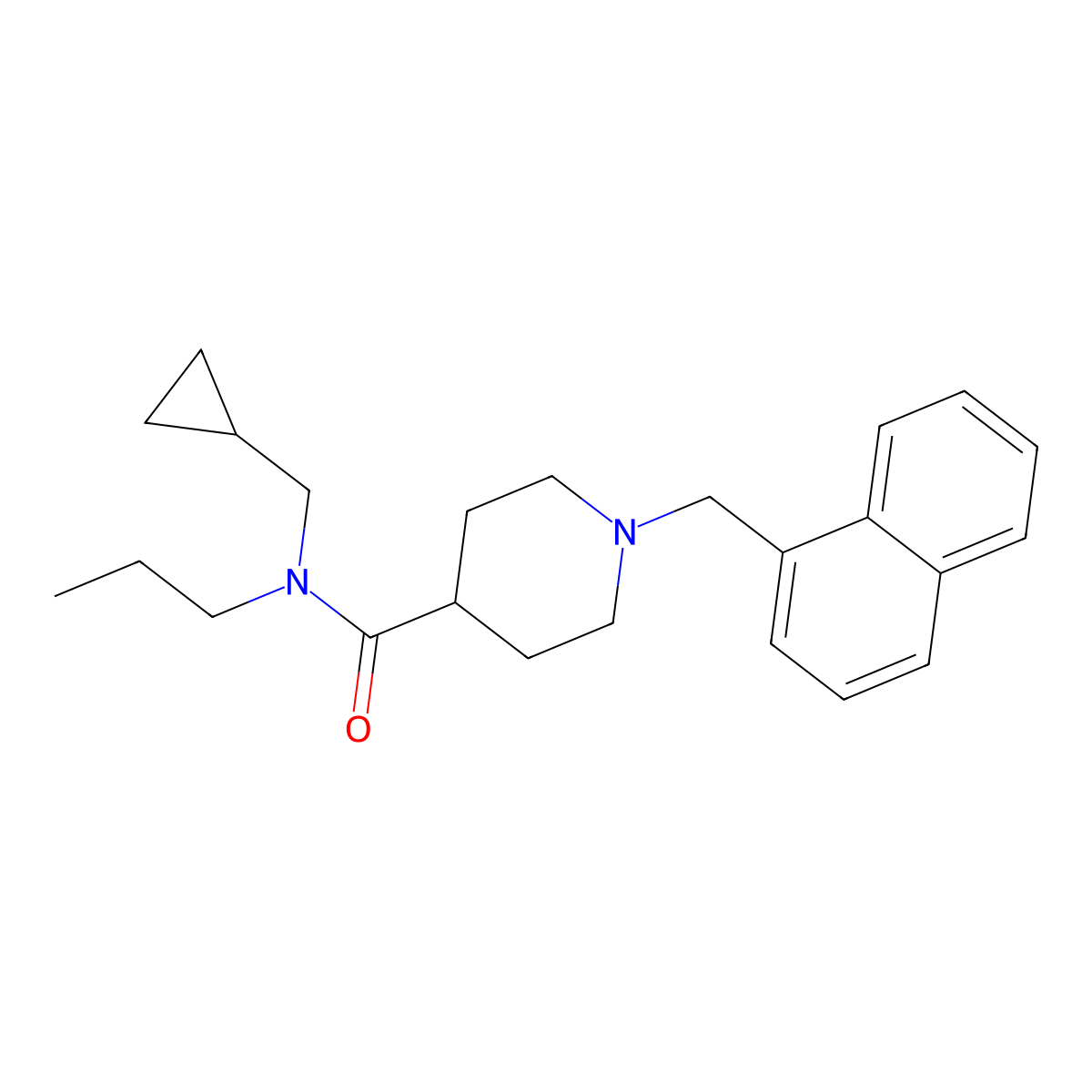 N-(cyclopropylmethyl)-1-(naphthalen-1-ylmethyl)-N-propylpiperidine-4-carboxamide molecular structure, CAS 6578-91-2