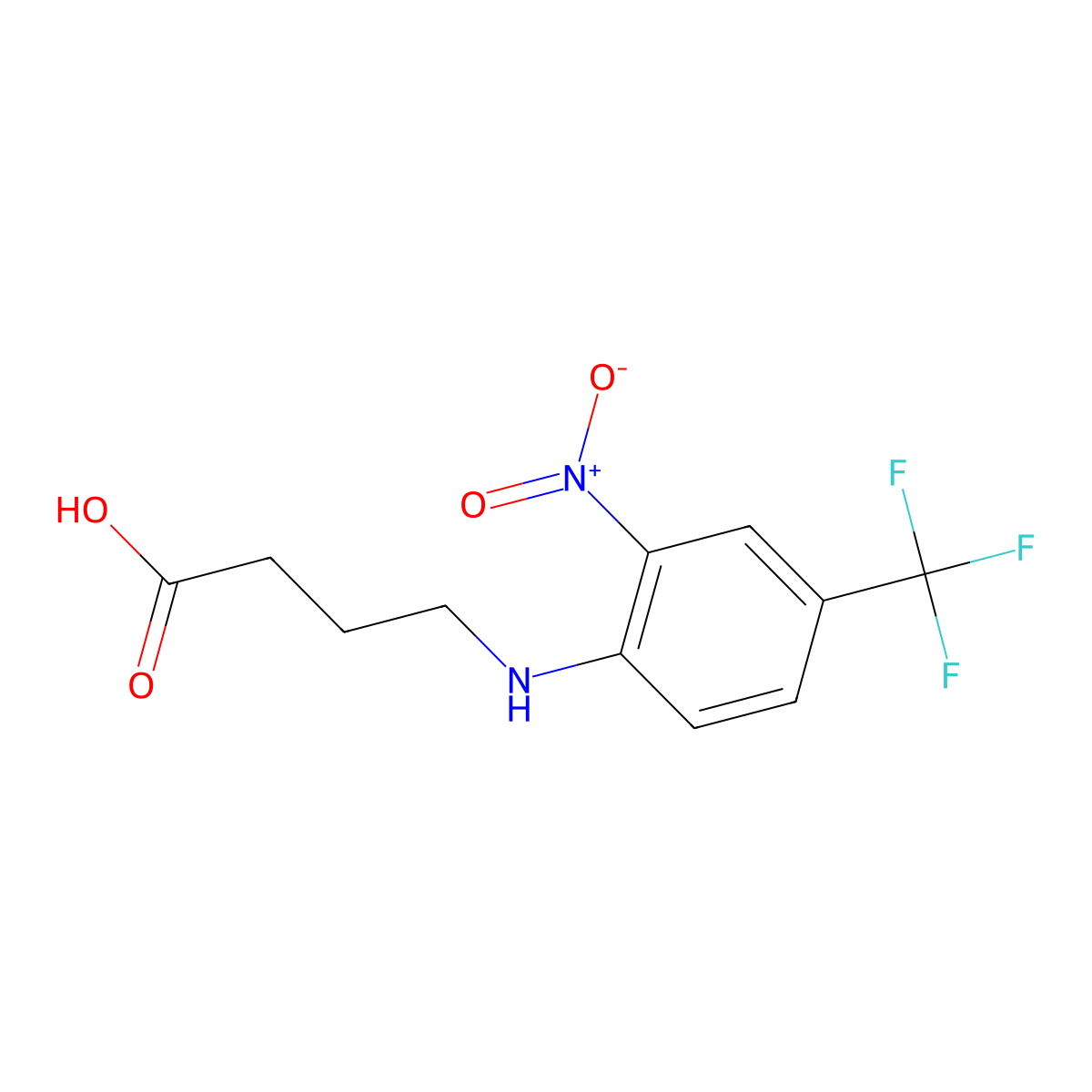 4-[2-Nitro-4-(trifluoromethyl)anilino]butanoic acid molecular structure, CAS 65783-35-9