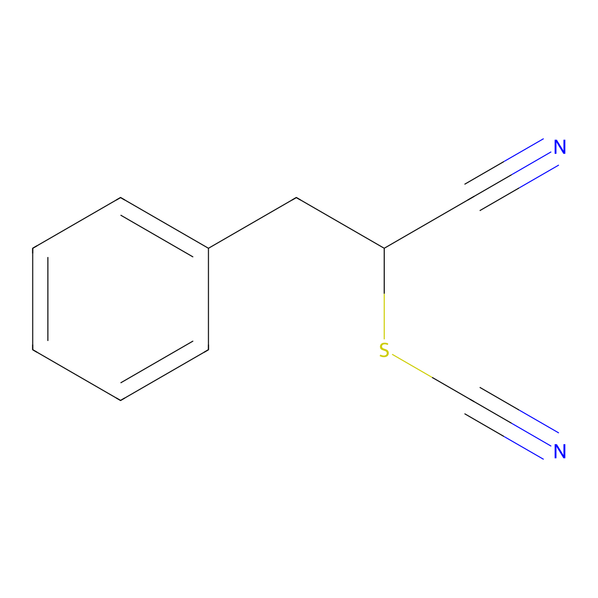 3-Phenyl-2-thiocyanato-propionitrile molecular structure, CAS 65791-90-4