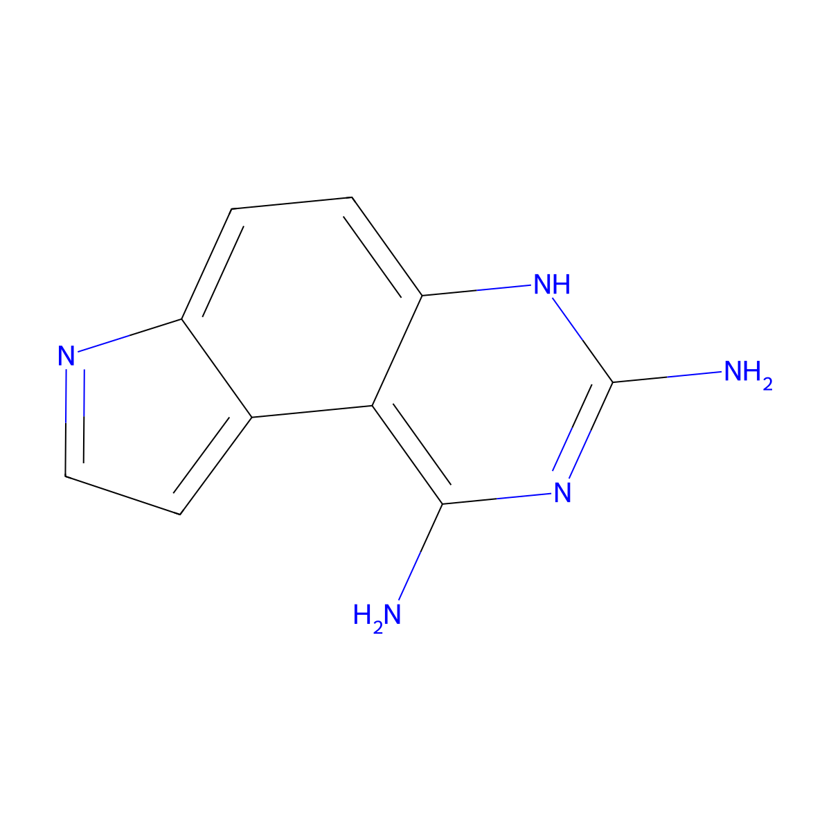 7H-Pyrrolo[3,2-f]quinazoline-1,3-diamine molecular structure, CAS 65795-37-1