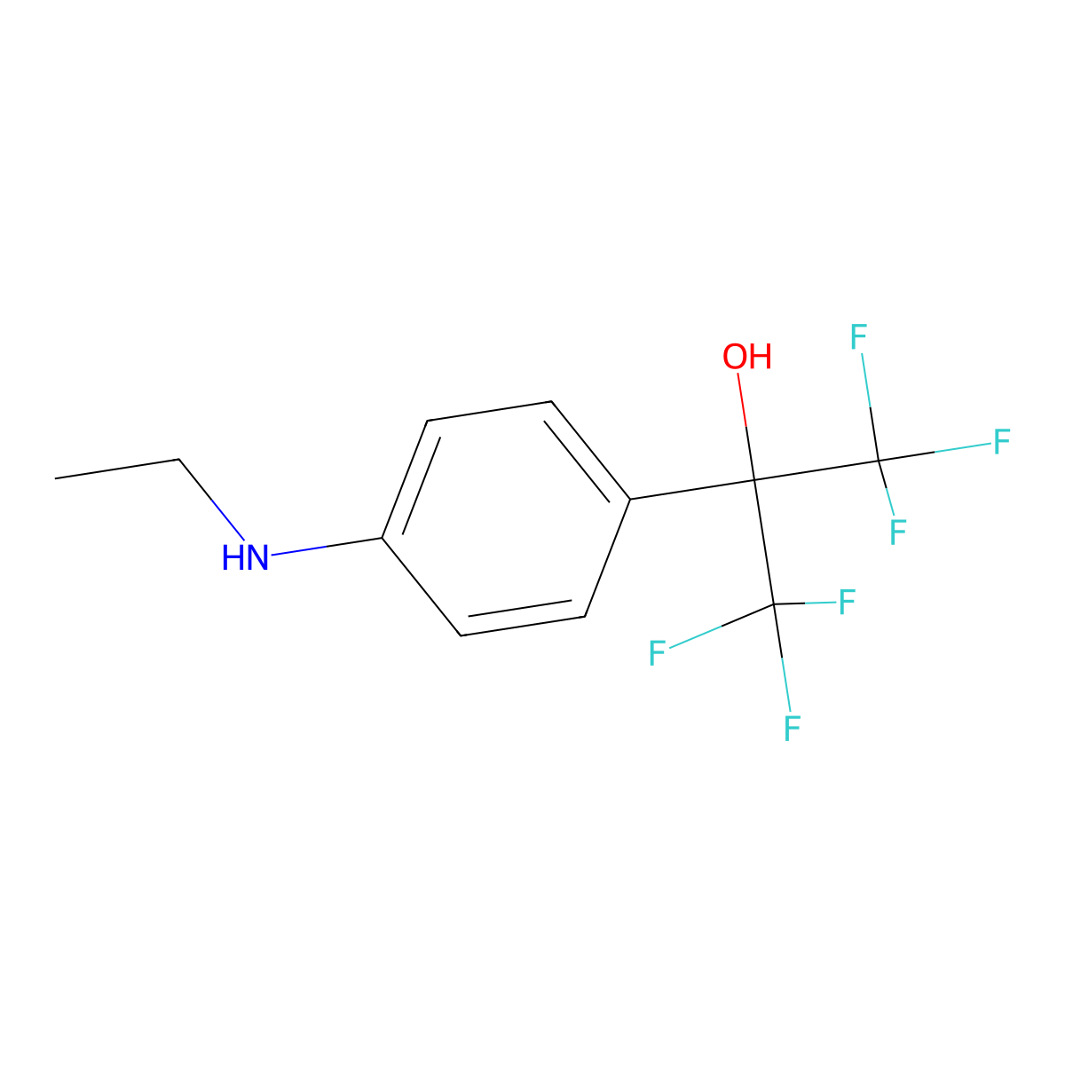 2-(4-(Ethylamino)phenyl)-1,1,1,3,3,3-hexafluoropropan-2-ol molecular structure, CAS 65797-85-5