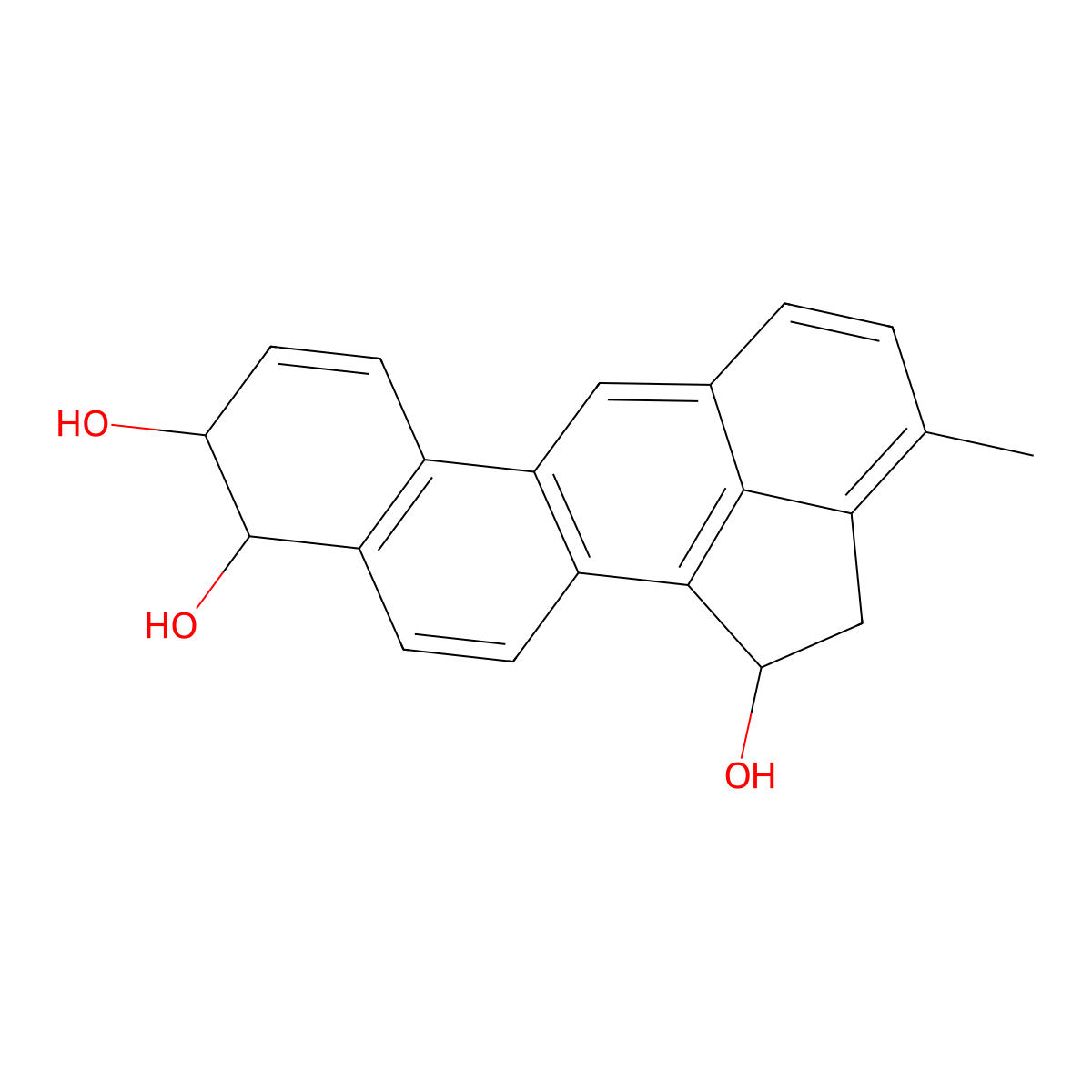1,9,10-Trihydroxy-9,10-dihydro-3-methylcholanthrene (1-alpha,9-beta,10-alpha) molecular structure, CAS 65799-05-5