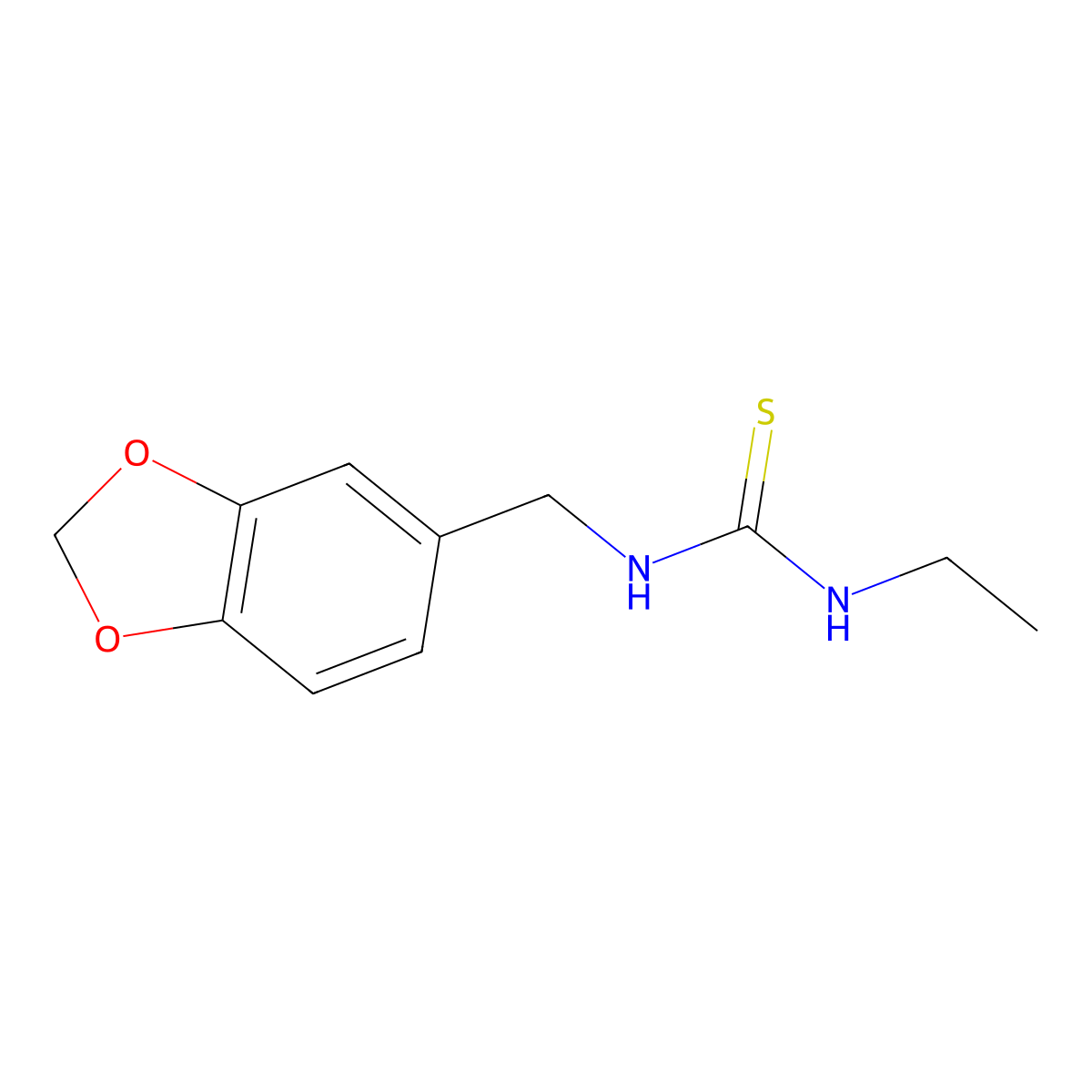 1-(1,3-Benzodioxol-5-ylmethyl)-3-ethylthiourea molecular structure, CAS 65799-94-2