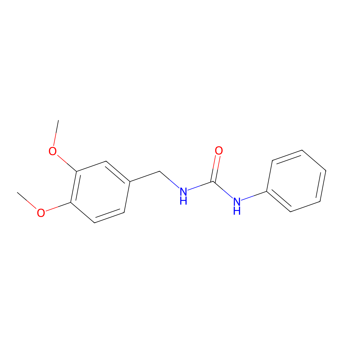 3-[(3,4-Dimethoxyphenyl)methyl]-1-phenylurea molecular structure, CAS 65799-95-3