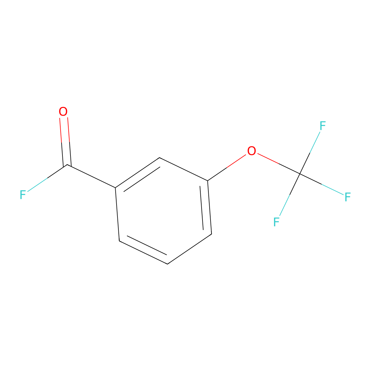Benzoyl fluoride, 3-(trifluoromethoxy)- molecular structure, CAS 658-90-2
