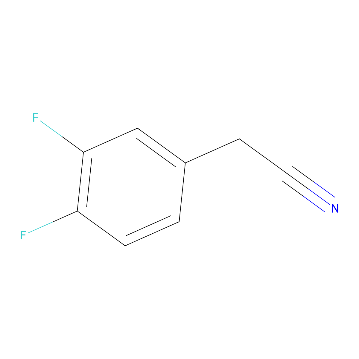 (3,4-Difluorophenyl)acetonitrile molecular structure, CAS 658-99-1