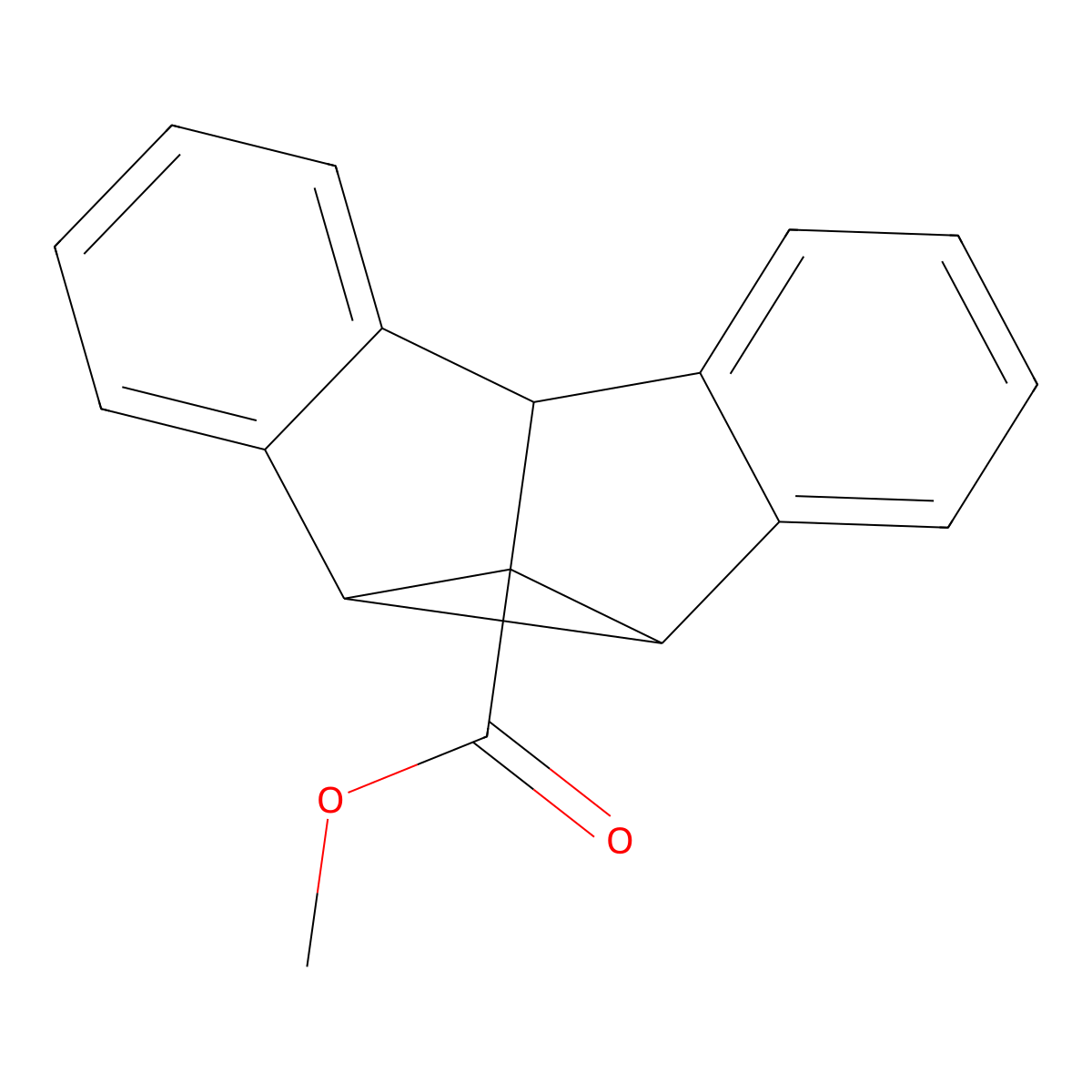 methyl 4c,8b-dihydrodibenzo[a,f]cyclopropa[cd]pentalene-8d(4bH)-carboxylate molecular structure, CAS 6580-47-8