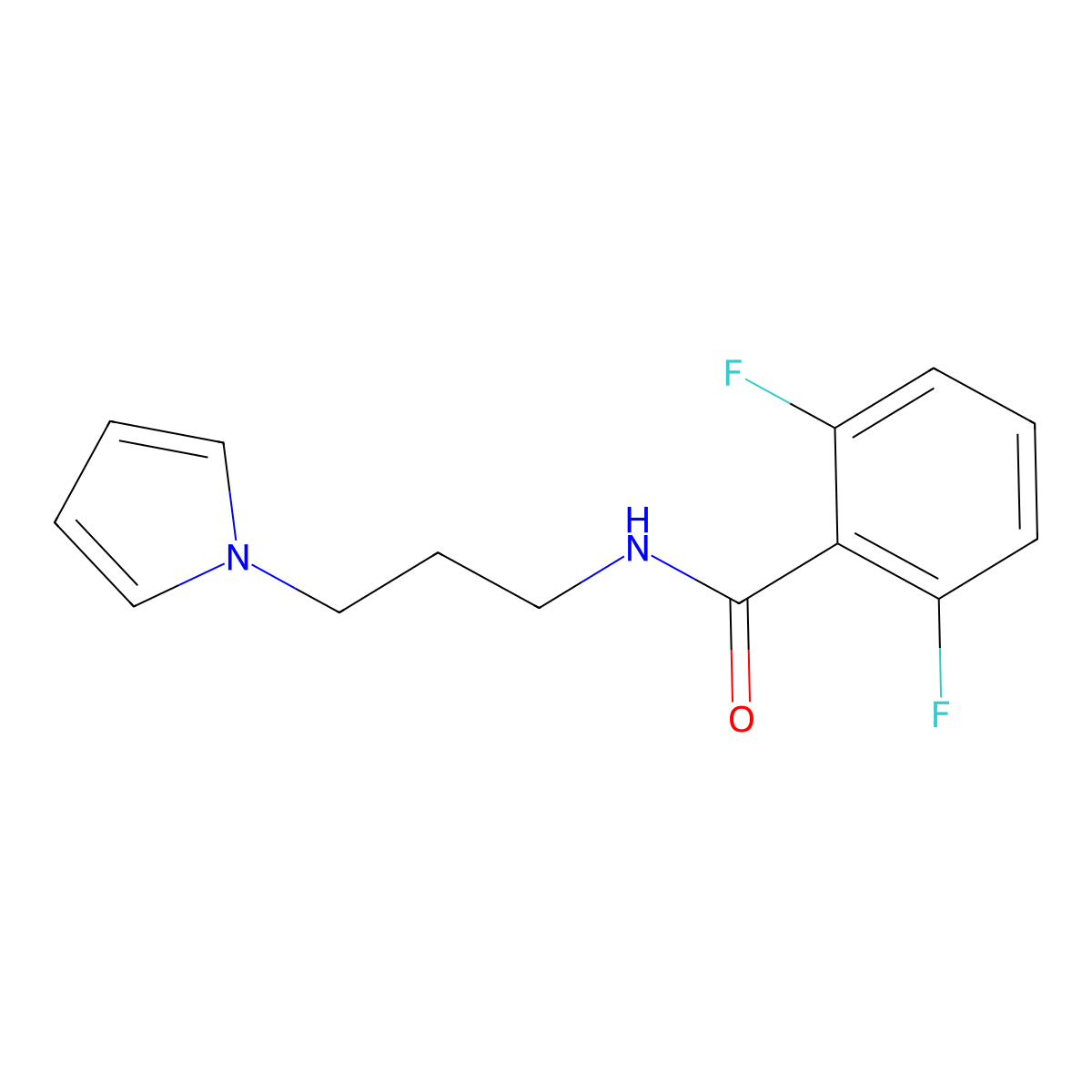 2,6-difluoro-N-(3-pyrrol-1-ylpropyl)benzamide molecular structure, CAS 658039-34-0