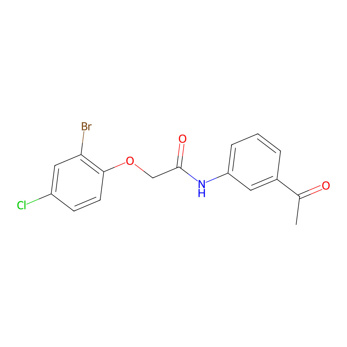 N-(3-acetylphenyl)-2-(2-bromo-4-chlorophenoxy)acetamide molecular structure, CAS 658045-76-2