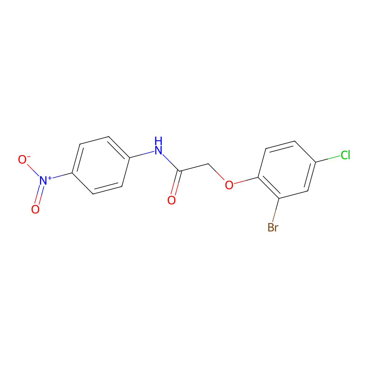 2-(2-bromo-4-chlorophenoxy)-N-(4-nitrophenyl)acetamide molecular structure, CAS 658045-77-3