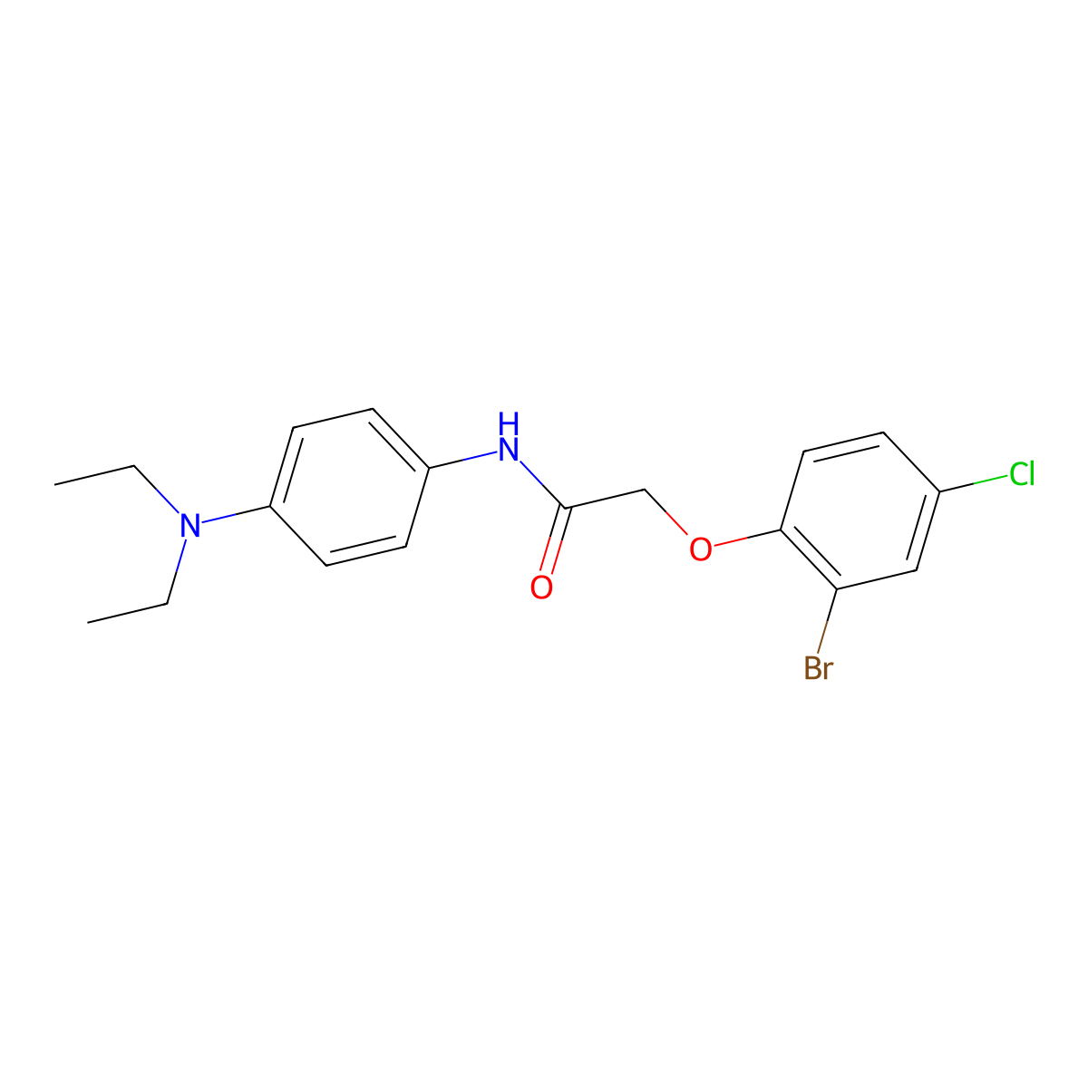 2-(2-bromo-4-chlorophenoxy)-N-[4-(diethylamino)phenyl]acetamide molecular structure, CAS 658045-83-1