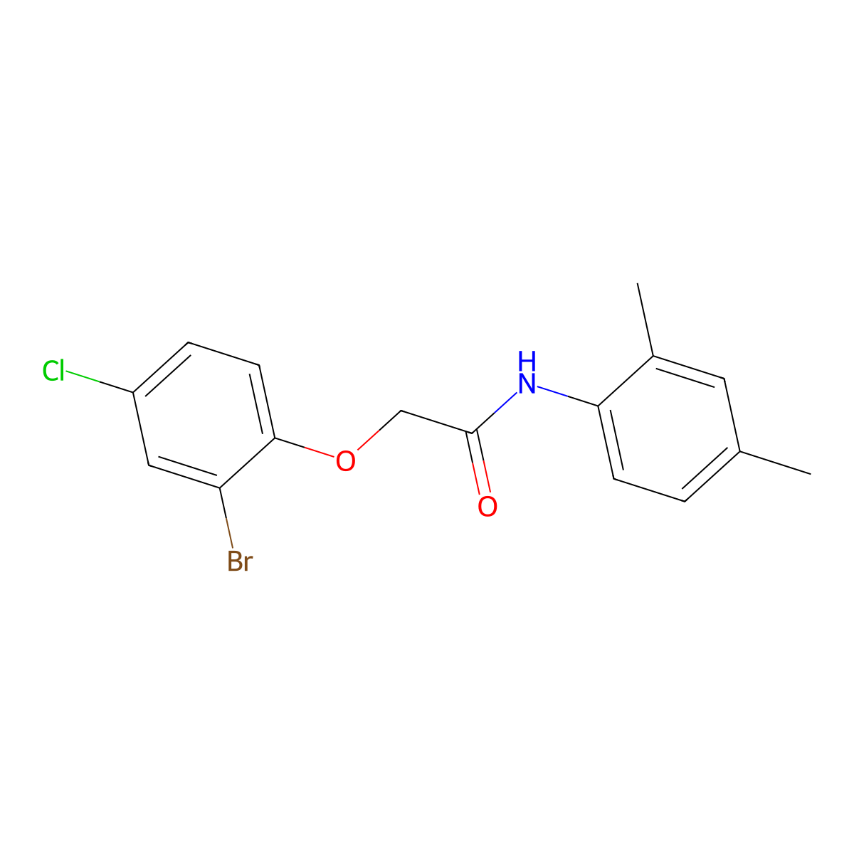 2-(2-bromo-4-chlorophenoxy)-N-(2,4-dimethylphenyl)acetamide molecular structure, CAS 658045-84-2