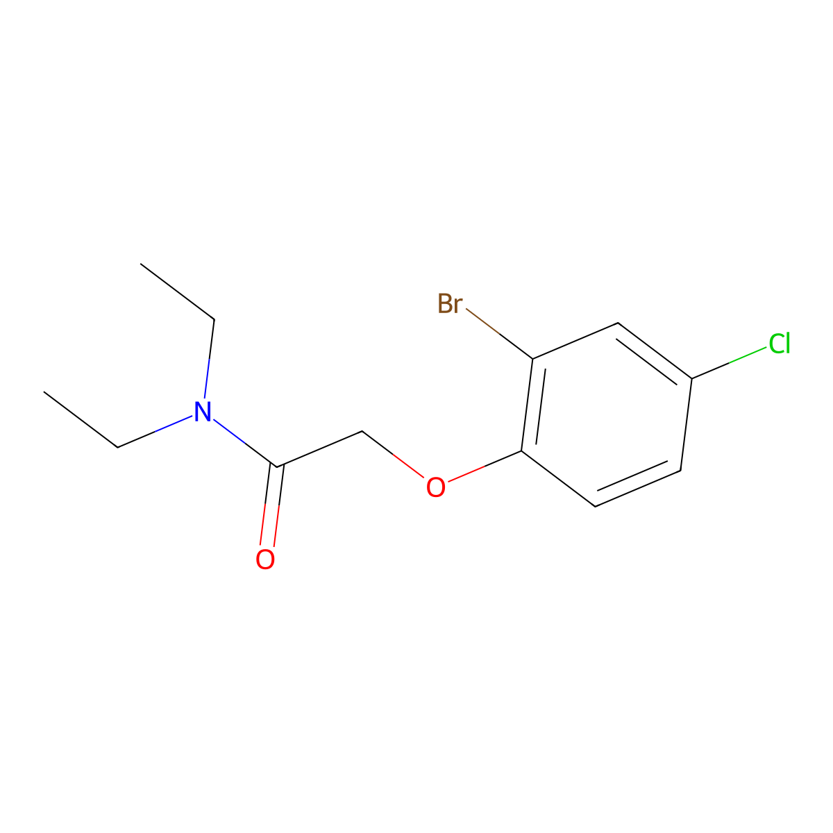 2-(2-bromo-4-chlorophenoxy)-N,N-diethylacetamide molecular structure, CAS 658046-14-1