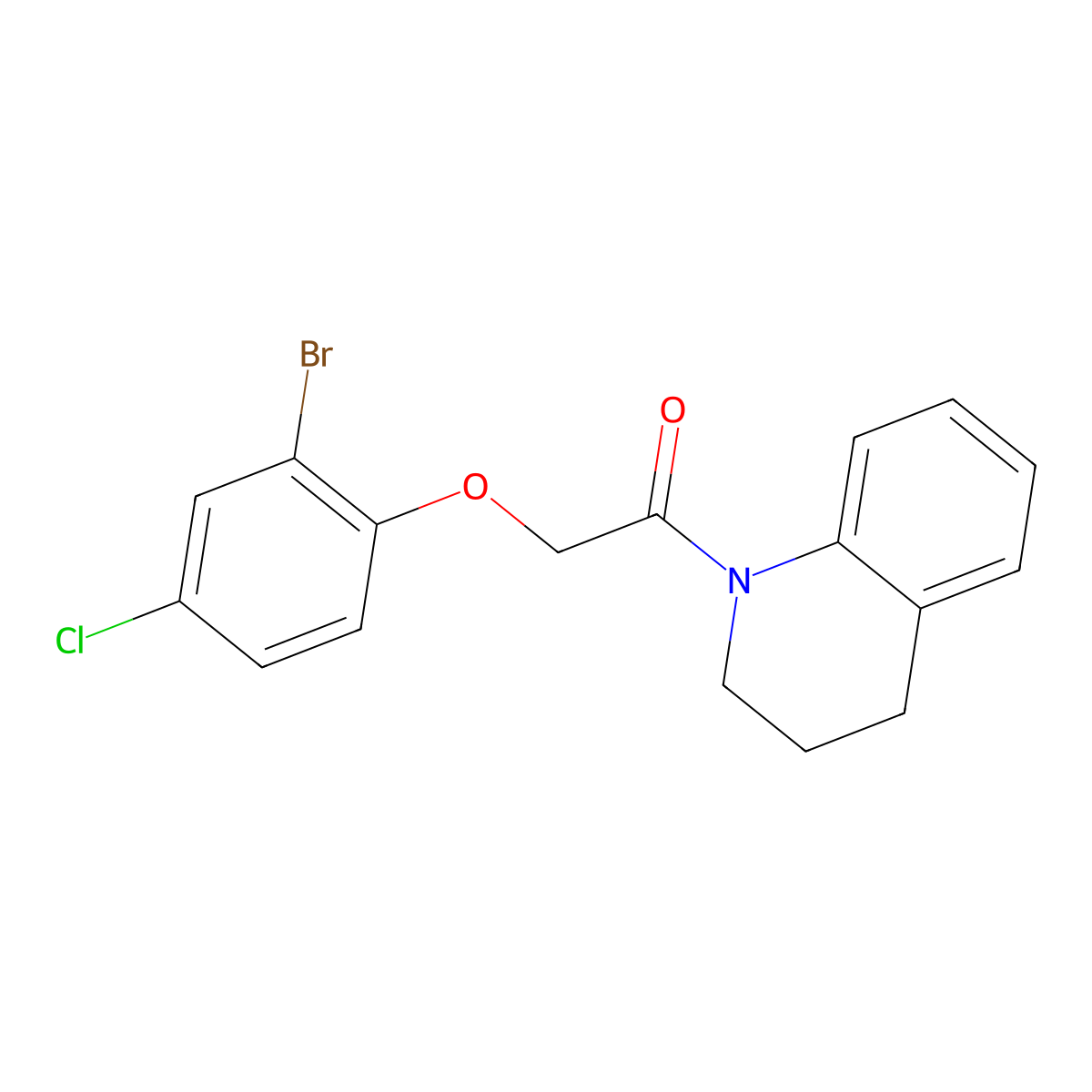 2-(2-bromo-4-chlorophenoxy)-1-(3,4-dihydro-2H-quinolin-1-yl)ethanone molecular structure, CAS 658046-26-5