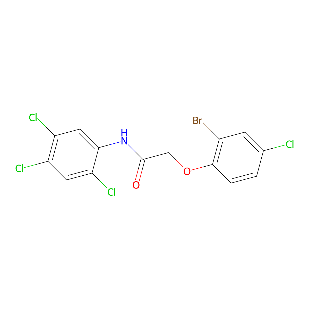 2-(2-bromo-4-chlorophenoxy)-N-(2,4,5-trichlorophenyl)acetamide molecular structure, CAS 658046-33-4