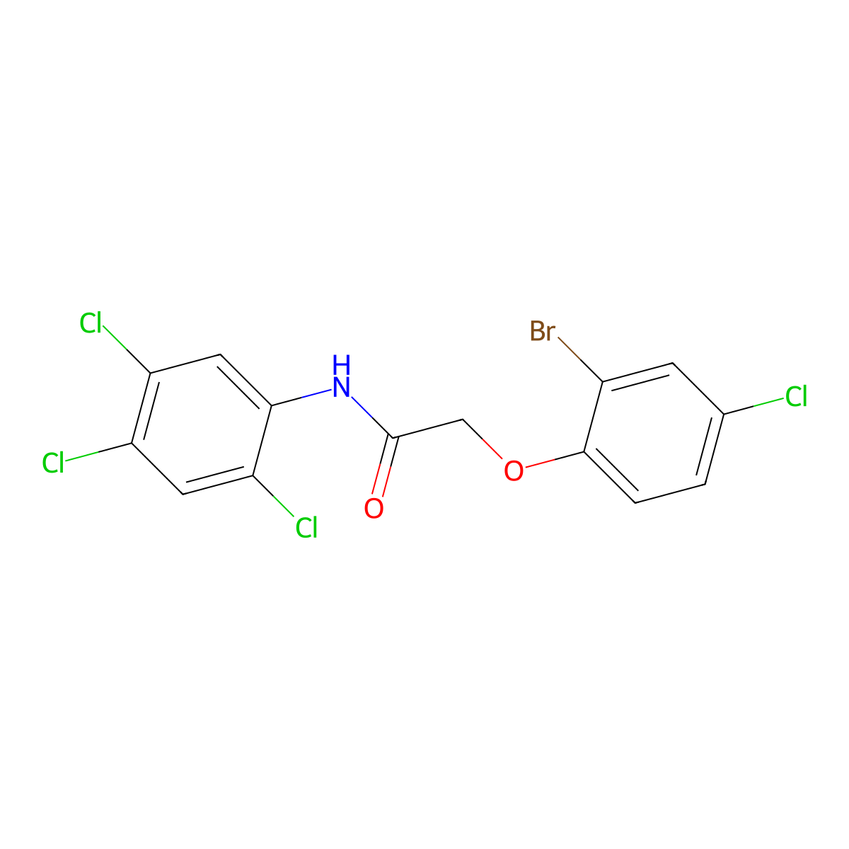 2-(2-bromo-4-chlorophenoxy)-N-(2,4,5-trichlorophenyl)acetamide molecular structure, CAS 658046-33-4