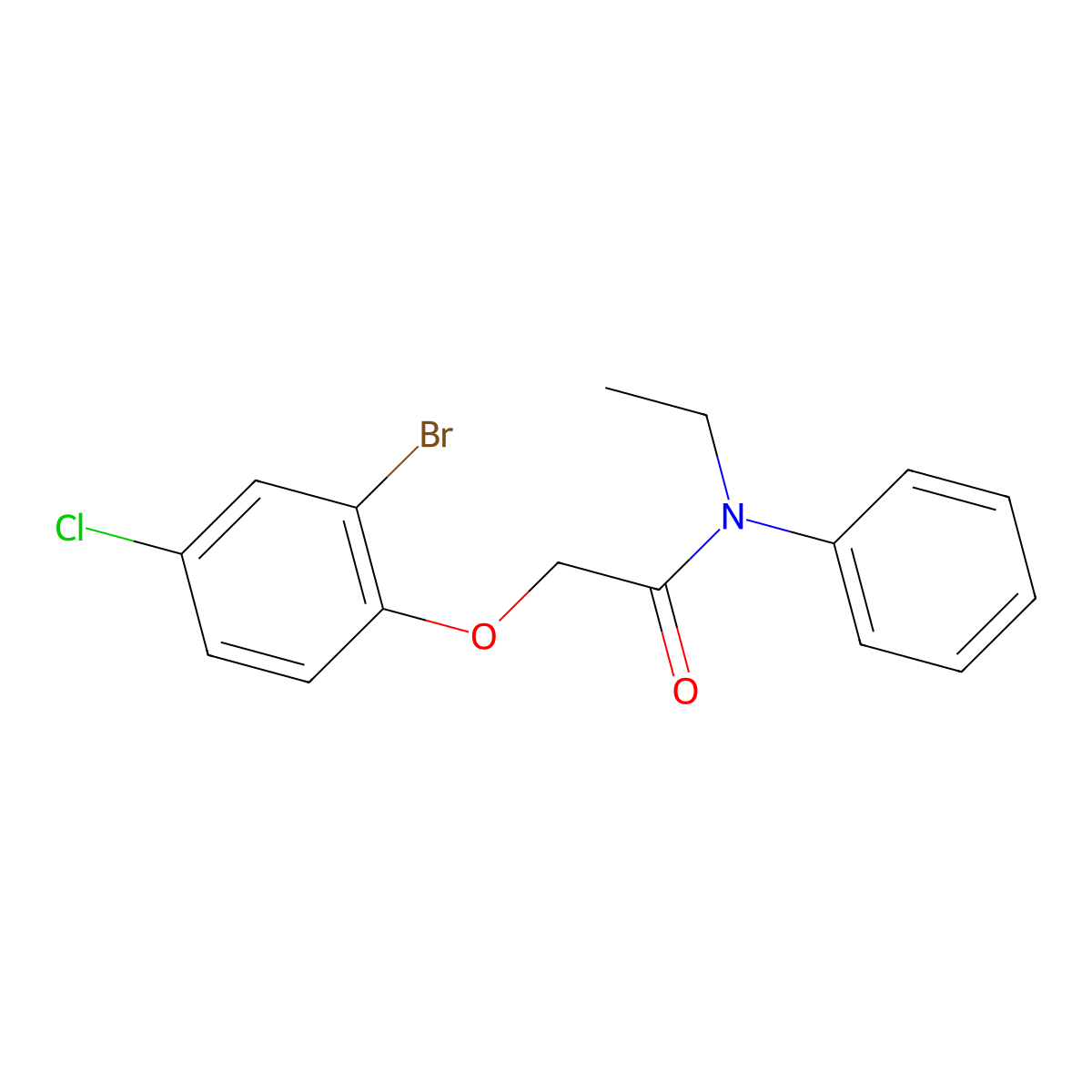 2-(2-bromo-4-chlorophenoxy)-N-ethyl-N-phenylacetamide molecular structure, CAS 658046-46-9