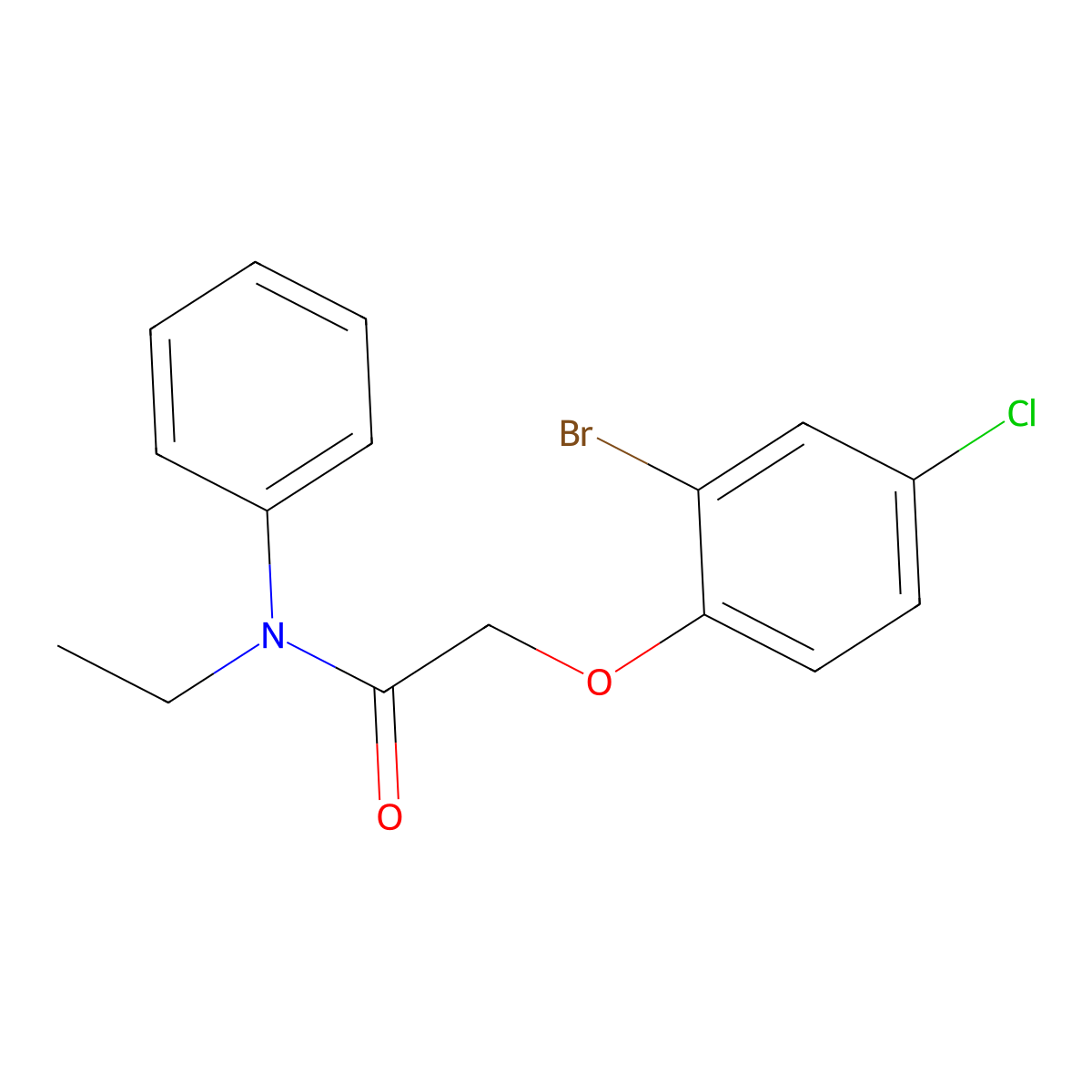 2-(2-bromo-4-chlorophenoxy)-N-ethyl-N-phenylacetamide molecular structure, CAS 658046-46-9