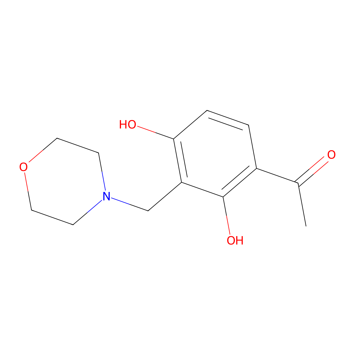1-(2,4-Dihydroxy-3-(morpholinomethyl)phenyl)ethanone molecular structure, CAS 658063-54-8