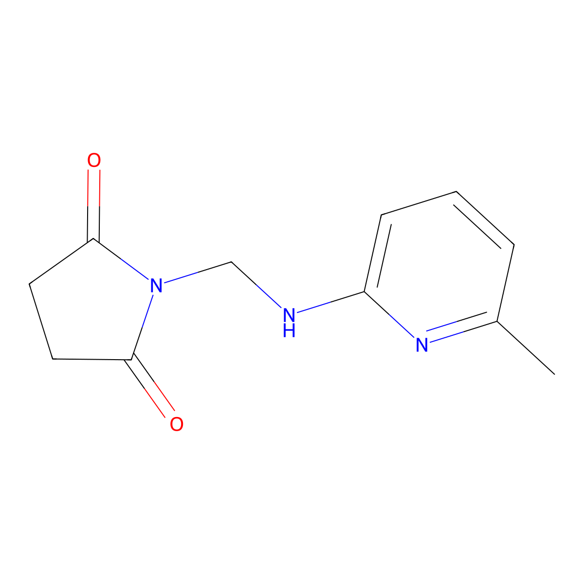 1-(((6-Methylpyridin-2-yl)amino)methyl)pyrrolidine-2,5-dione molecular structure, CAS 658065-69-1