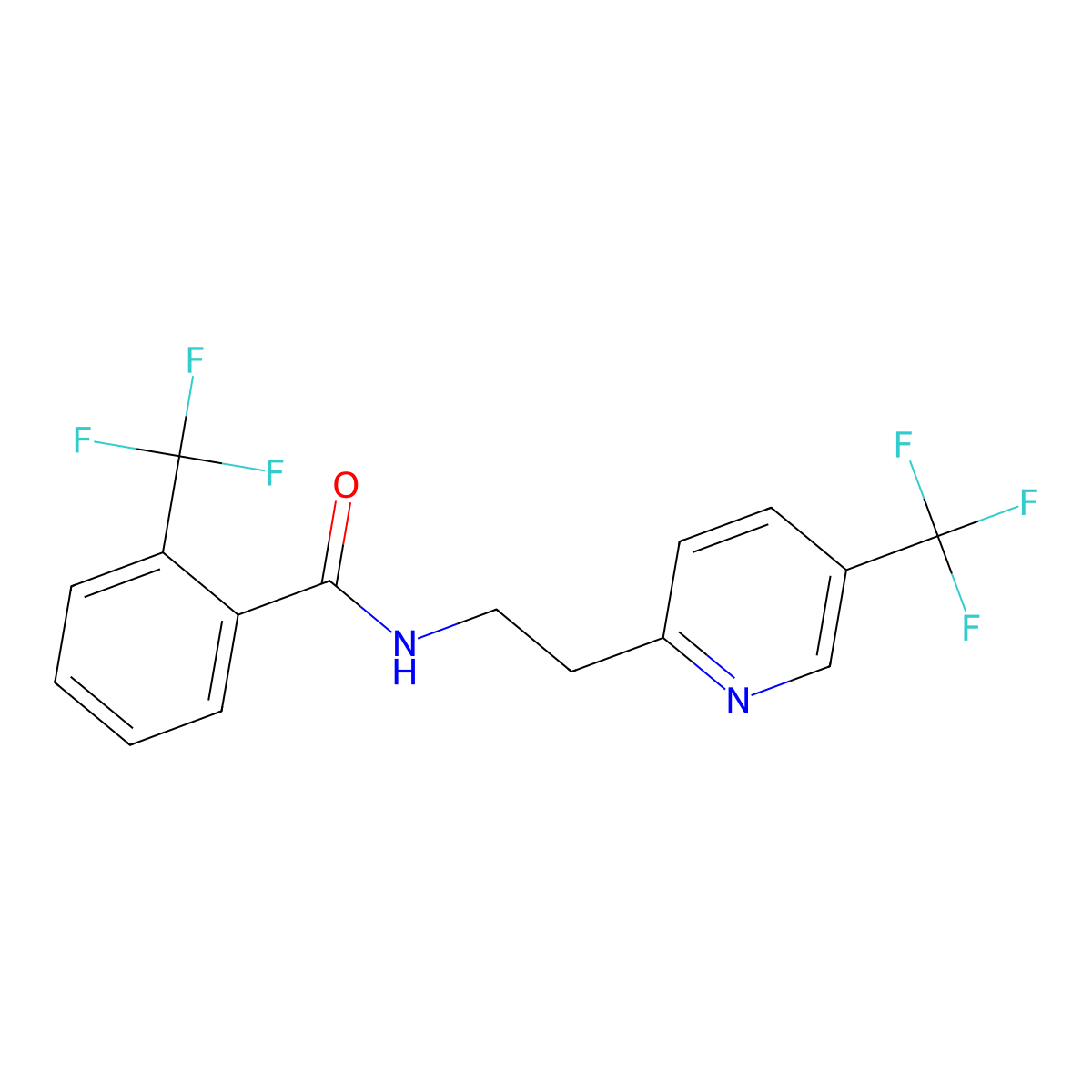 2-(Trifluoromethyl)-N-{2-[5-(trifluoromethyl)pyridin-2-yl]ethyl}benzamide molecular structure, CAS 658066-16-1