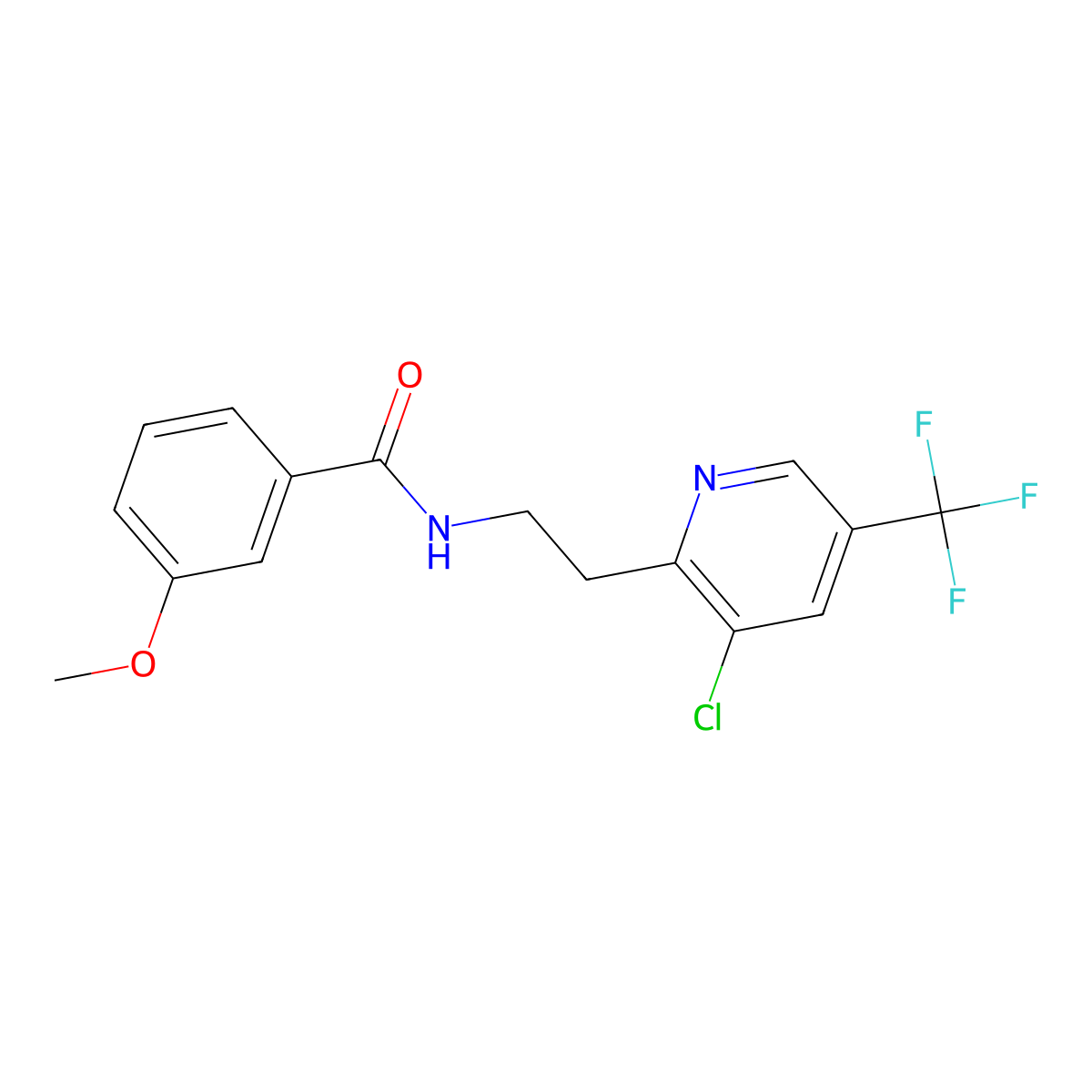 N-{2-[3-chloro-5-(trifluoromethyl)pyridin-2-yl]ethyl}-3-methoxybenzamide molecular structure, CAS 658066-27-4