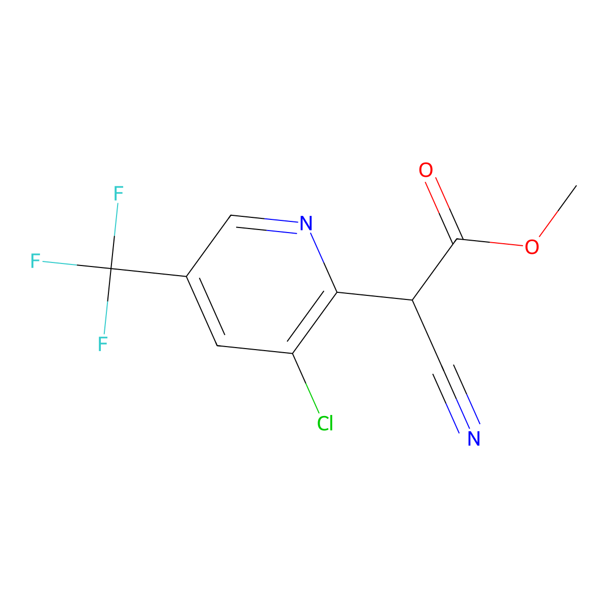 Methyl 2-[3-chloro-5-(trifluoromethyl)-2-pyridinyl]-2-cyanoacetate molecular structure, CAS 658066-43-4