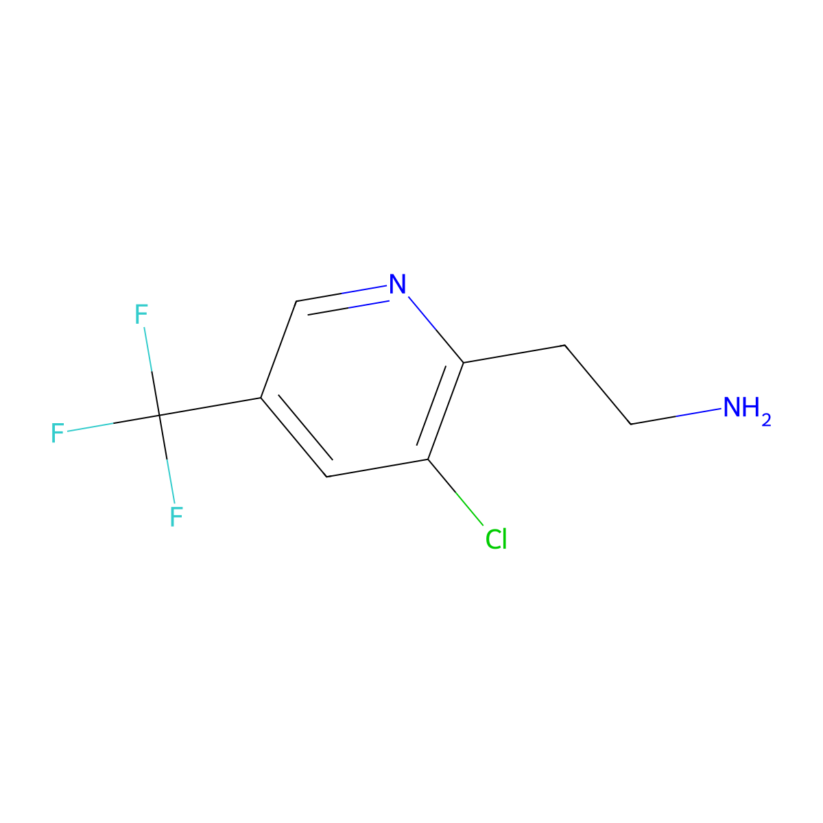 3-Chloro-5-(trifluoromethyl)-2-pyridineethanamine molecular structure, CAS 658066-44-5