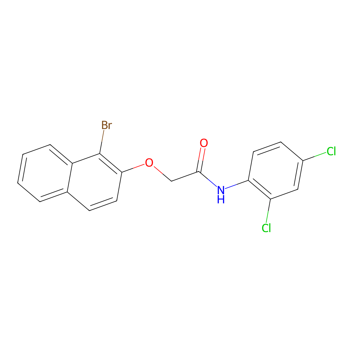 2-(1-bromonaphthalen-2-yl)oxy-N-(2,4-dichlorophenyl)acetamide molecular structure, CAS 658069-47-7