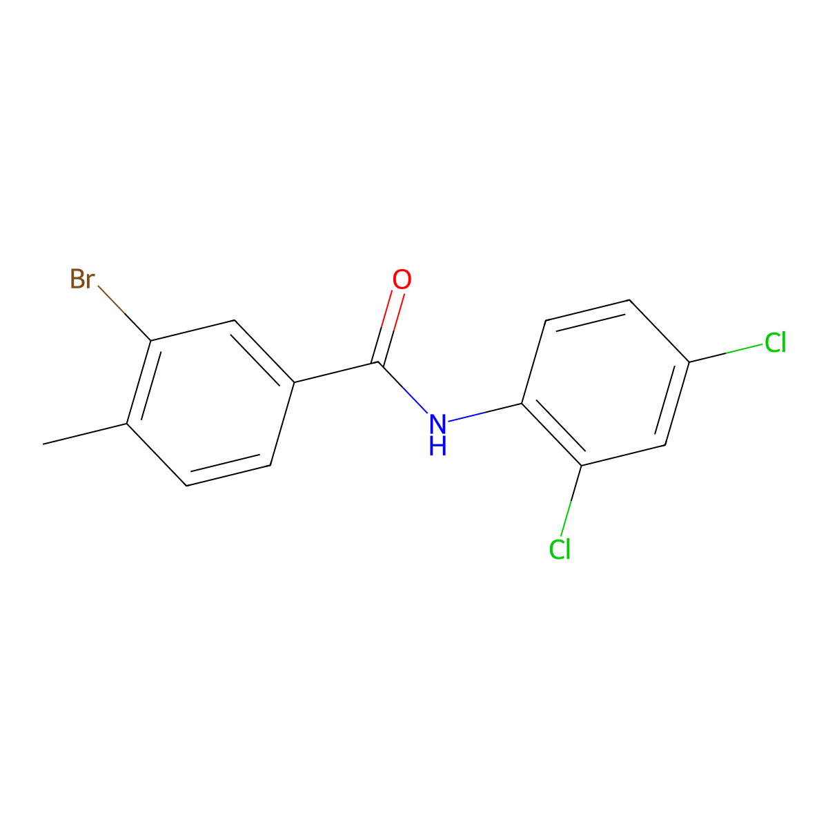 3-bromo-N-(2,4-dichlorophenyl)-4-methylbenzamide molecular structure, CAS 658069-49-9