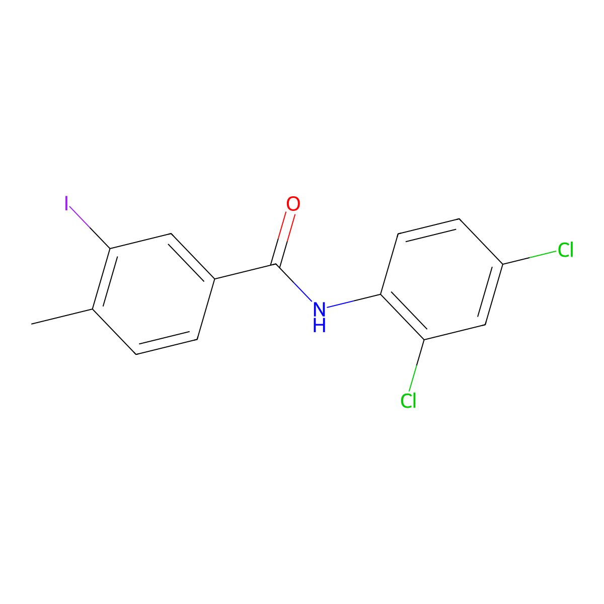 N-(2,4-dichlorophenyl)-3-iodo-4-methylbenzamide molecular structure, CAS 658069-55-7