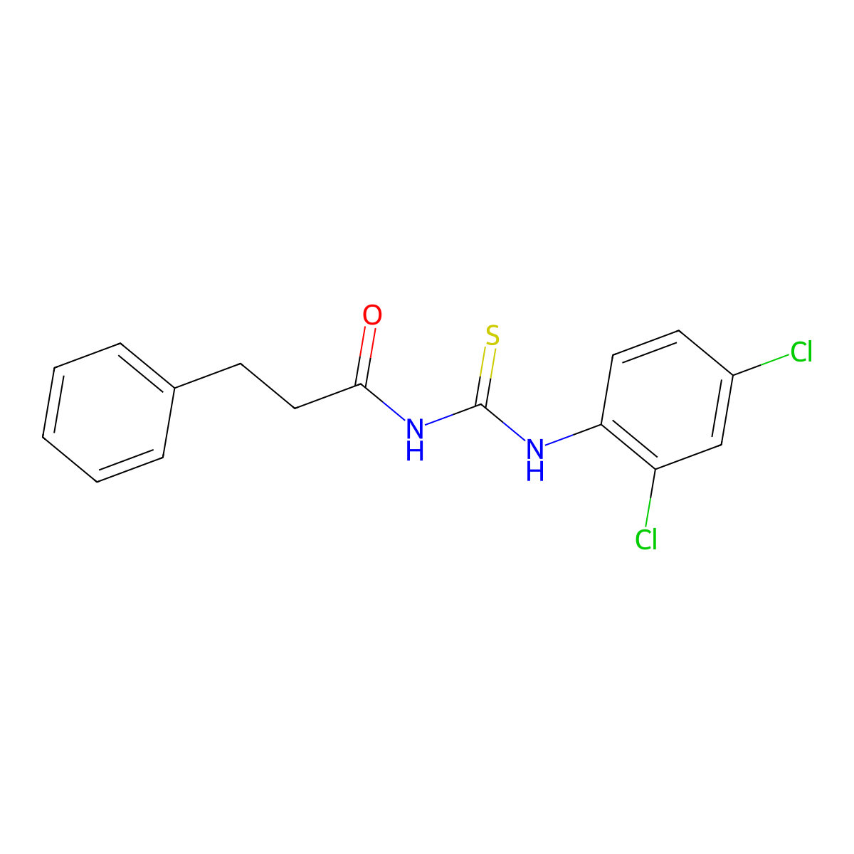 N-[(2,4-dichlorophenyl)carbamothioyl]-3-phenylpropanamide molecular structure, CAS 658069-57-9