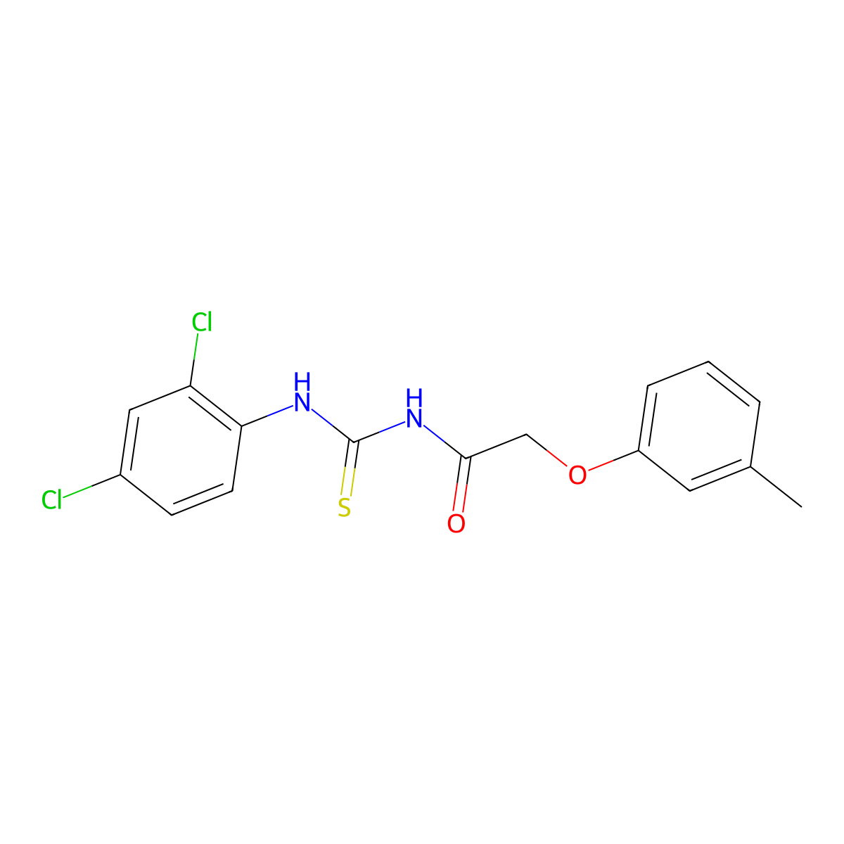 N-[(2,4-dichlorophenyl)carbamothioyl]-2-(3-methylphenoxy)acetamide molecular structure, CAS 658069-64-8