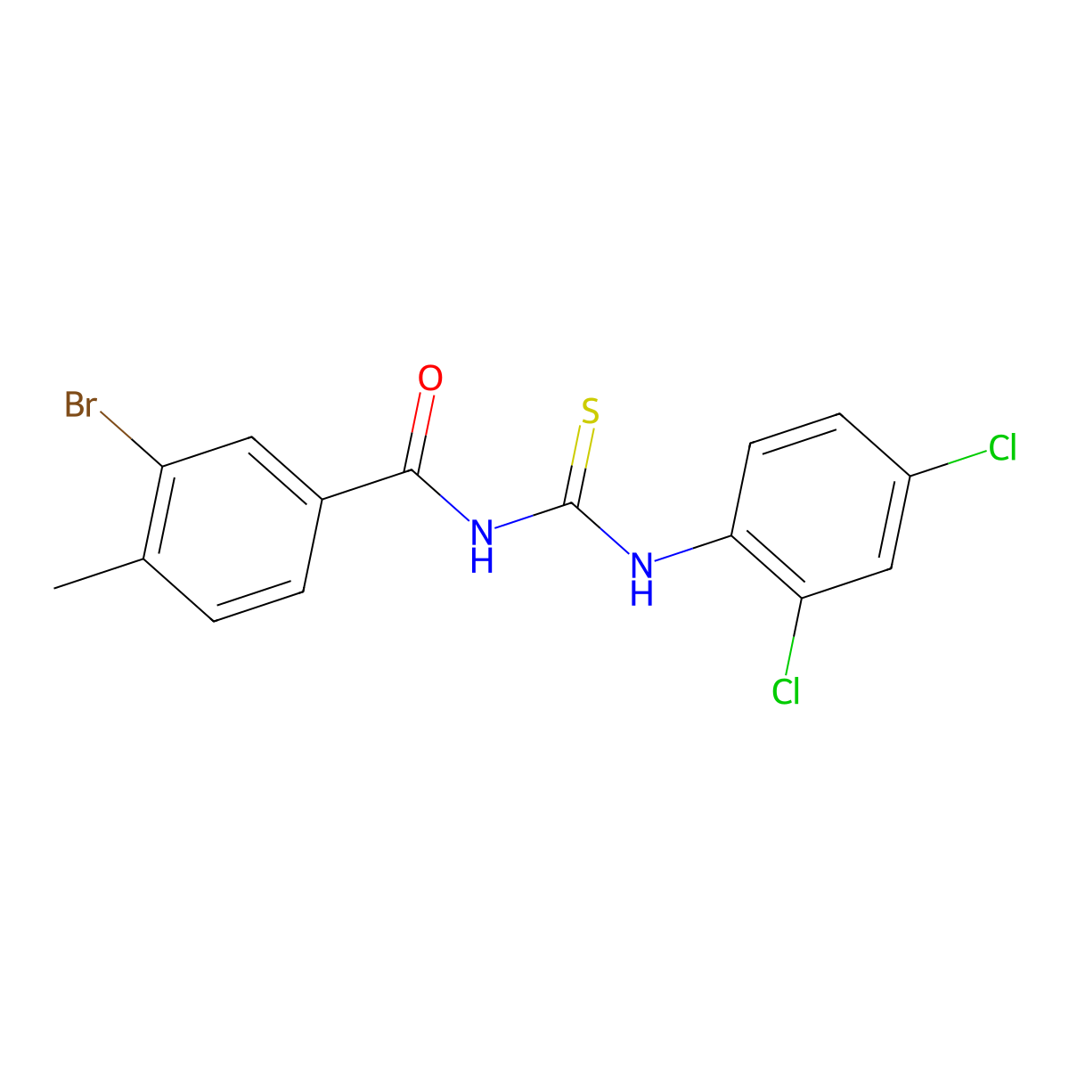 3-bromo-N-[(2,4-dichlorophenyl)carbamothioyl]-4-methylbenzamide molecular structure, CAS 658069-78-4
