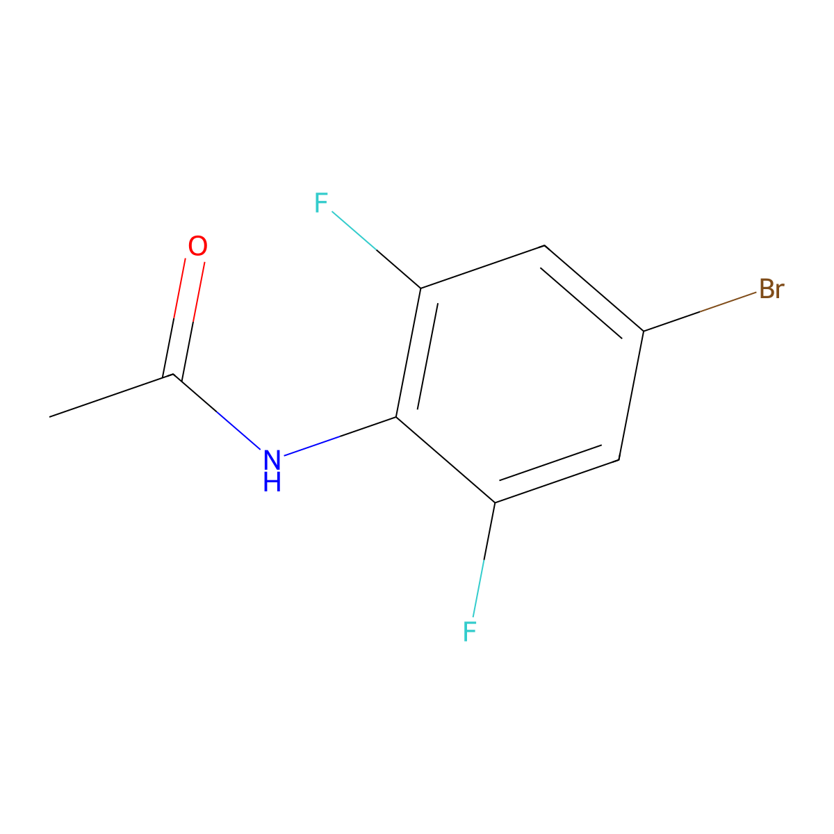 N-(4-bromo-2,6-difluorophenyl)acetamide molecular structure, CAS 658072-14-1