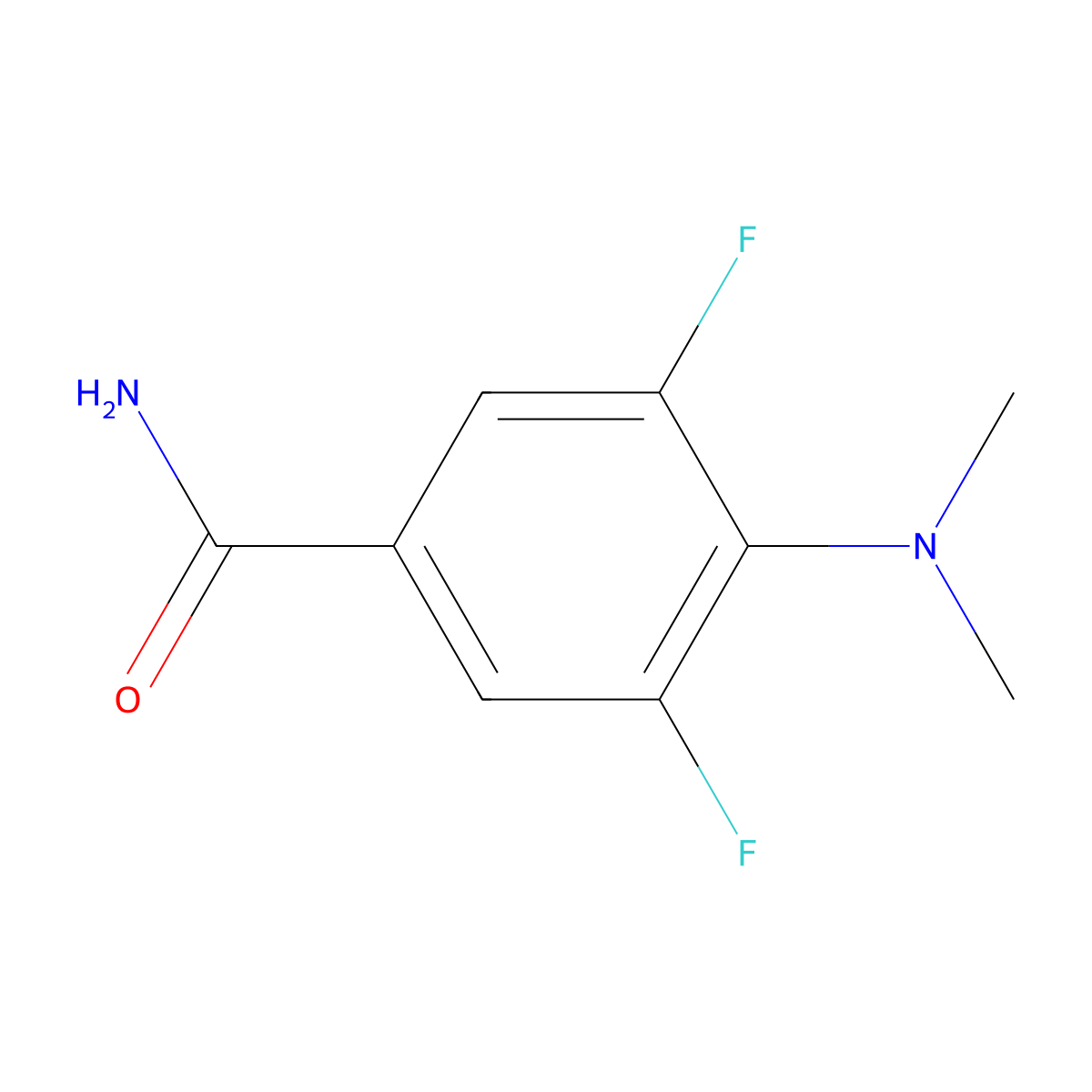 4-(Dimethylamino)-3,5-difluorobenzamide molecular structure, CAS 658072-18-5
