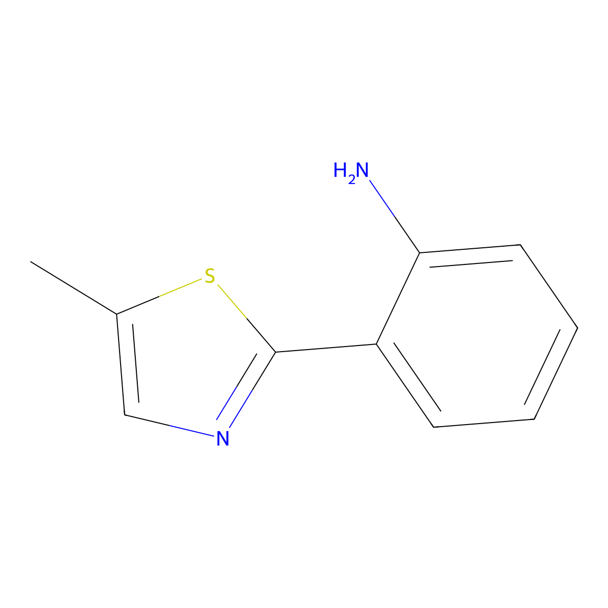 2-(5-Methylthiazol-2-yl)aniline molecular structure, CAS 658076-27-8