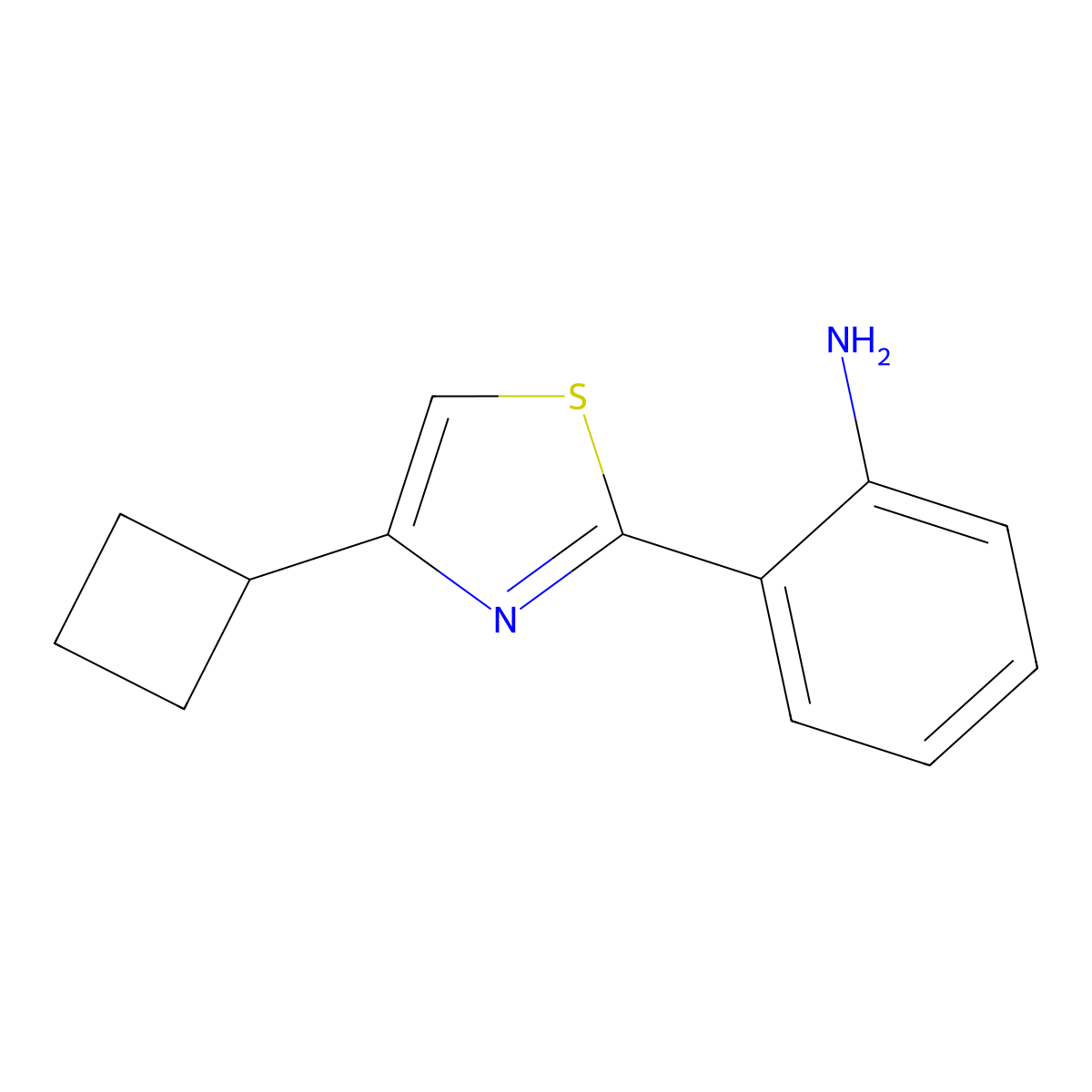 2-(4-Cyclobutyl-1,3-thiazol-2-yl)aniline molecular structure, CAS 658076-45-0