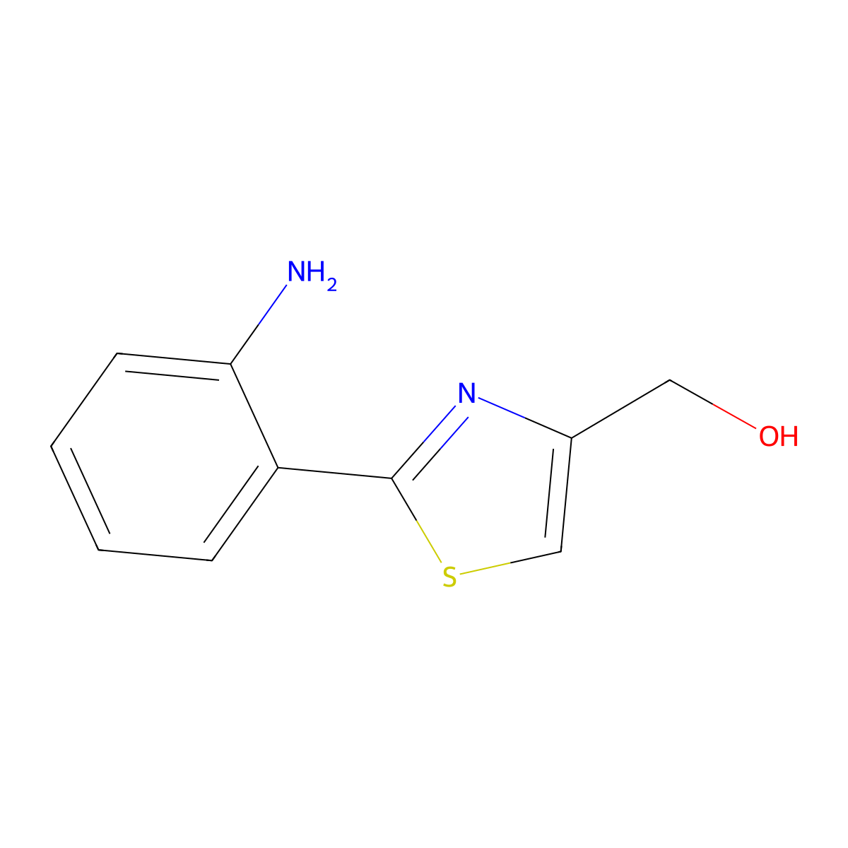 (2-(2-Aminophenyl)thiazol-4-yl)methanol molecular structure, CAS 658076-79-0