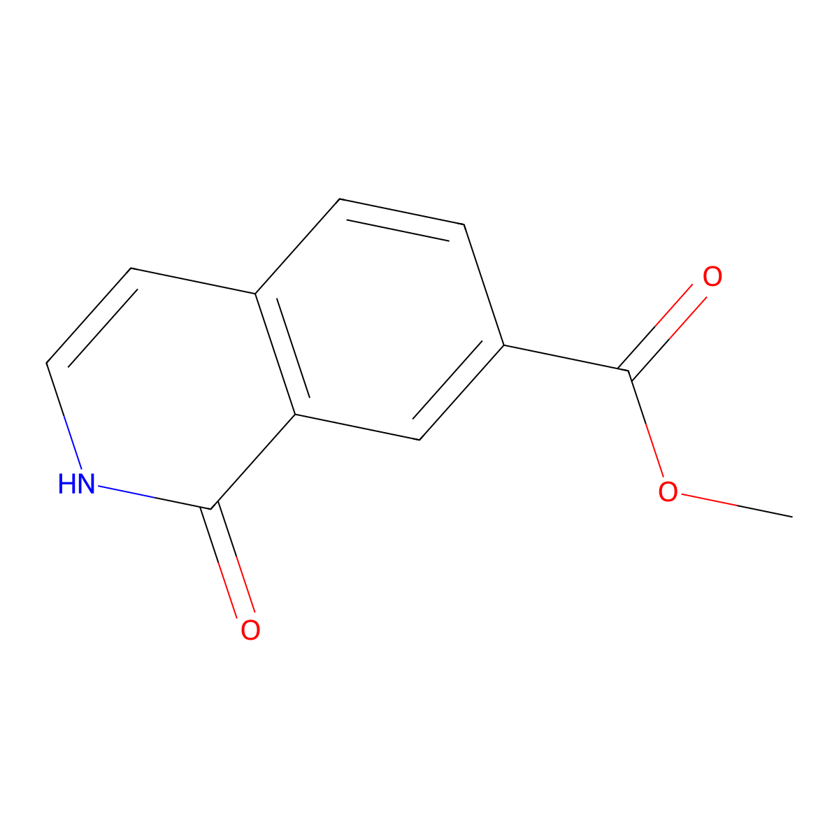 Methyl 1-oxo-1,2-dihydroisoquinoline-7-carboxylate molecular structure, CAS 658082-39-4