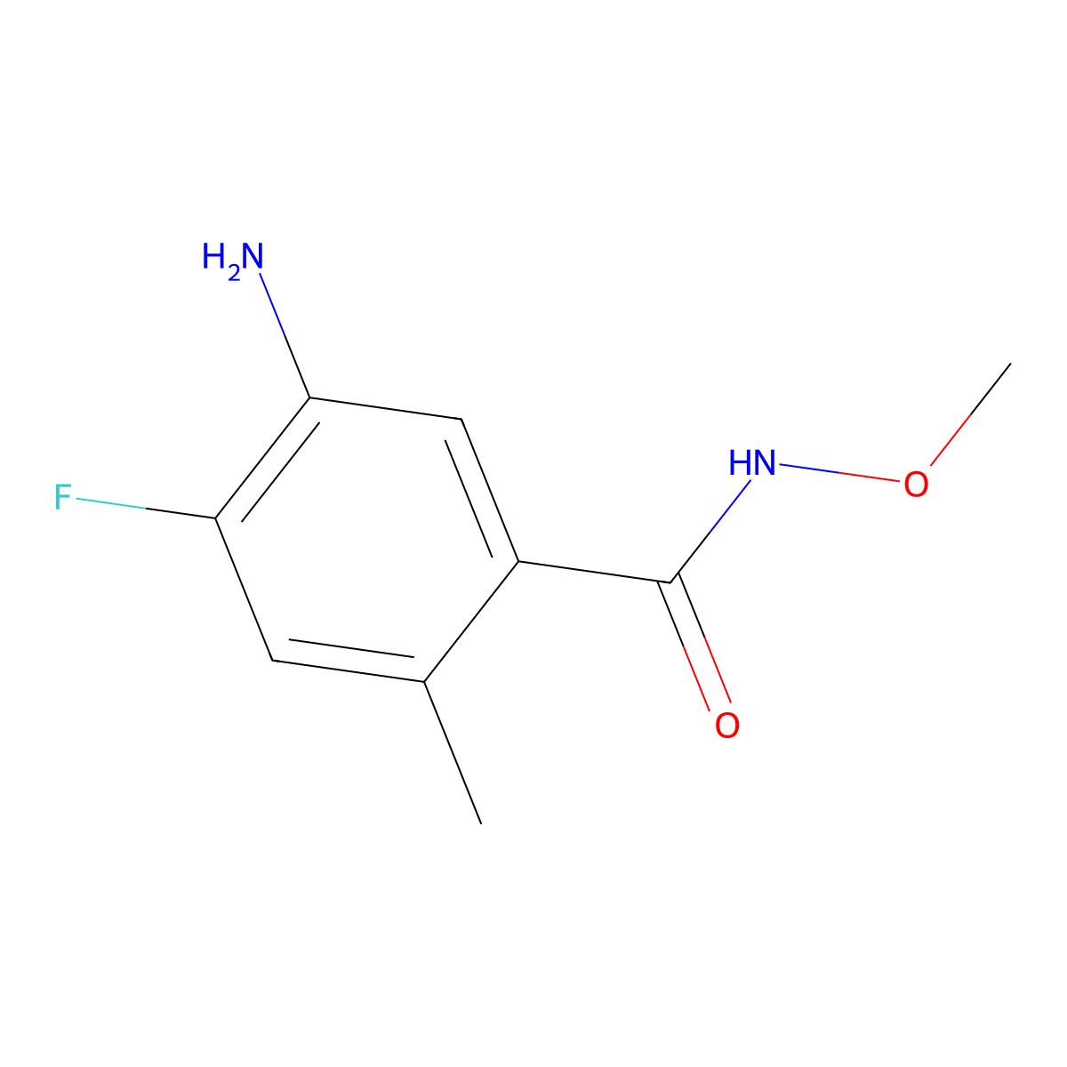 5-amino-2-methyl-4-fluoro-N-methoxybenzamide molecular structure, CAS 658085-41-7