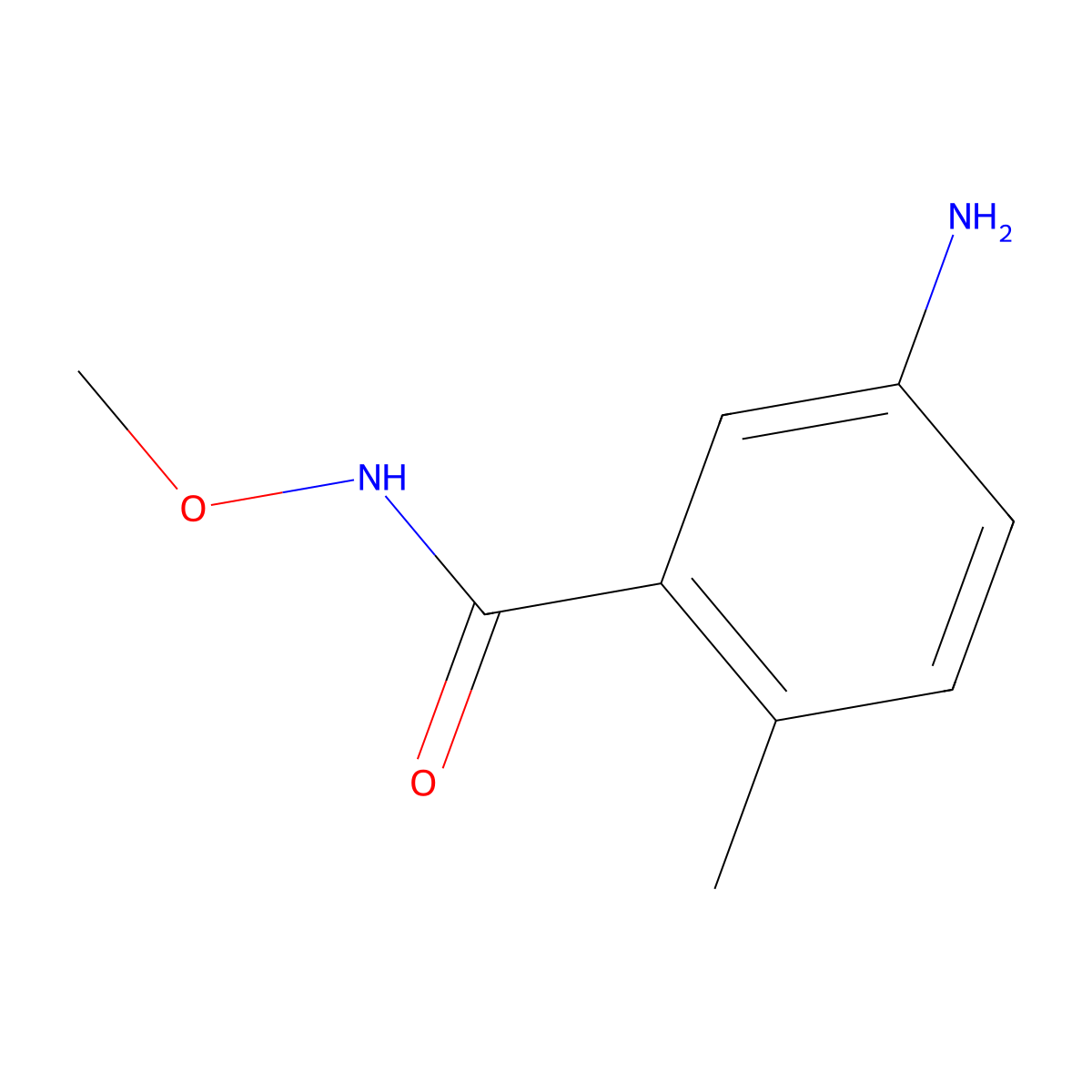 5-amino-N-methoxy-2-methylbenzamide molecular structure, CAS 658085-47-3