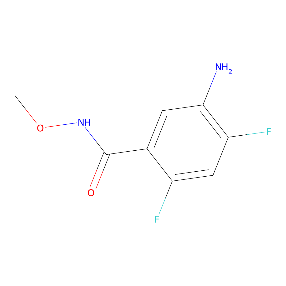 5-amino-2,4-difluoro-N-methoxybenzamide molecular structure, CAS 658085-51-9