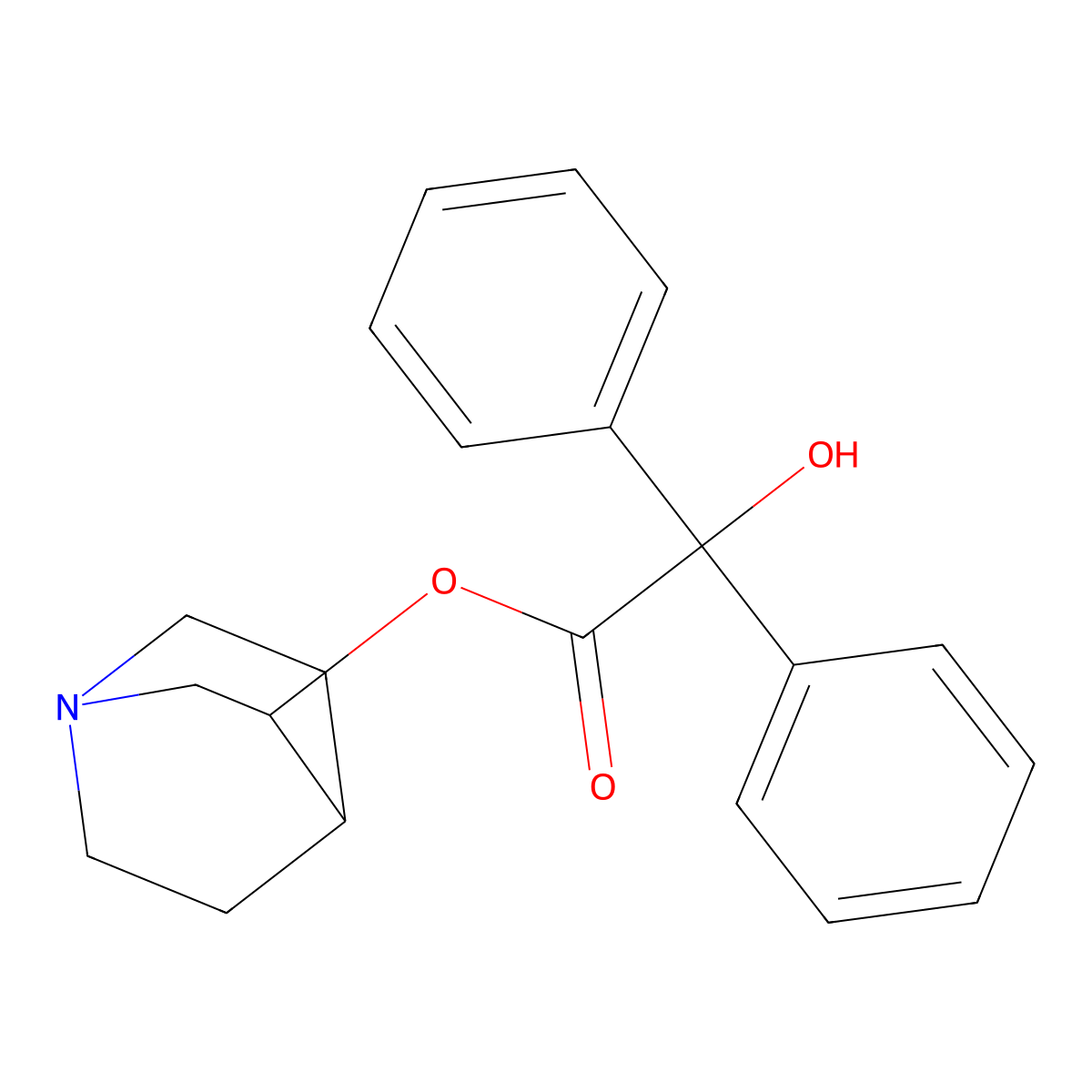 3-Quinuclidinyl benzilate molecular structure, CAS 6581-06-2