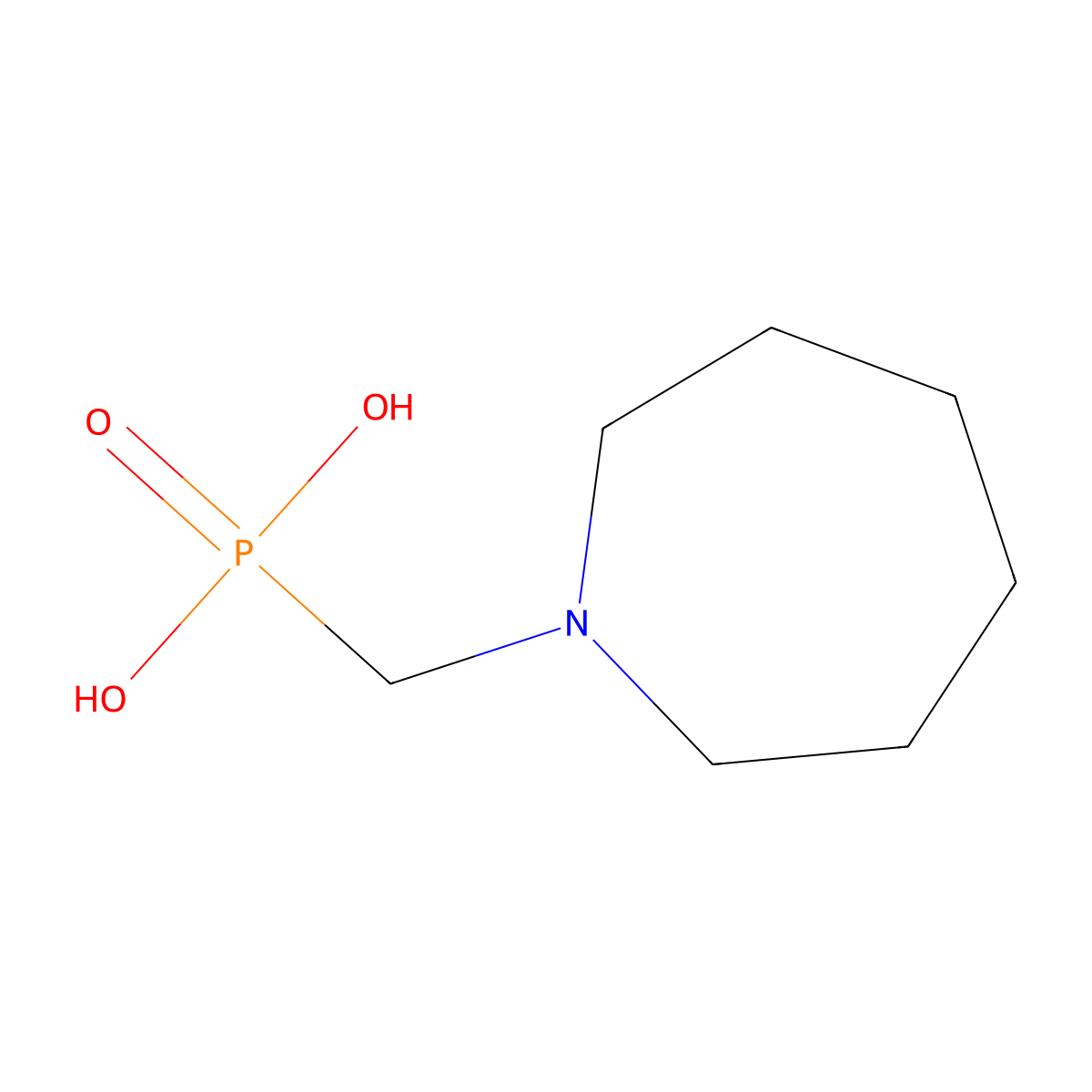 Phosphonic acid, [(hexahydro-1H-azepin-1-yl)methyl]- molecular structure, CAS 65810-04-0
