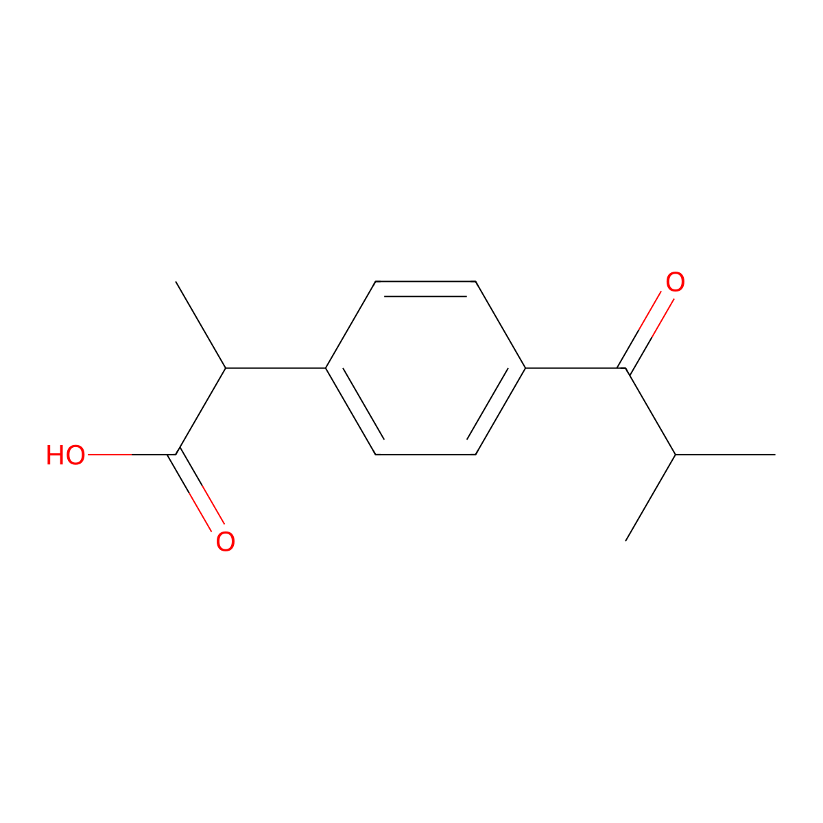 2-(4-Isobutyrylphenyl)propionic acid molecular structure, CAS 65813-55-0