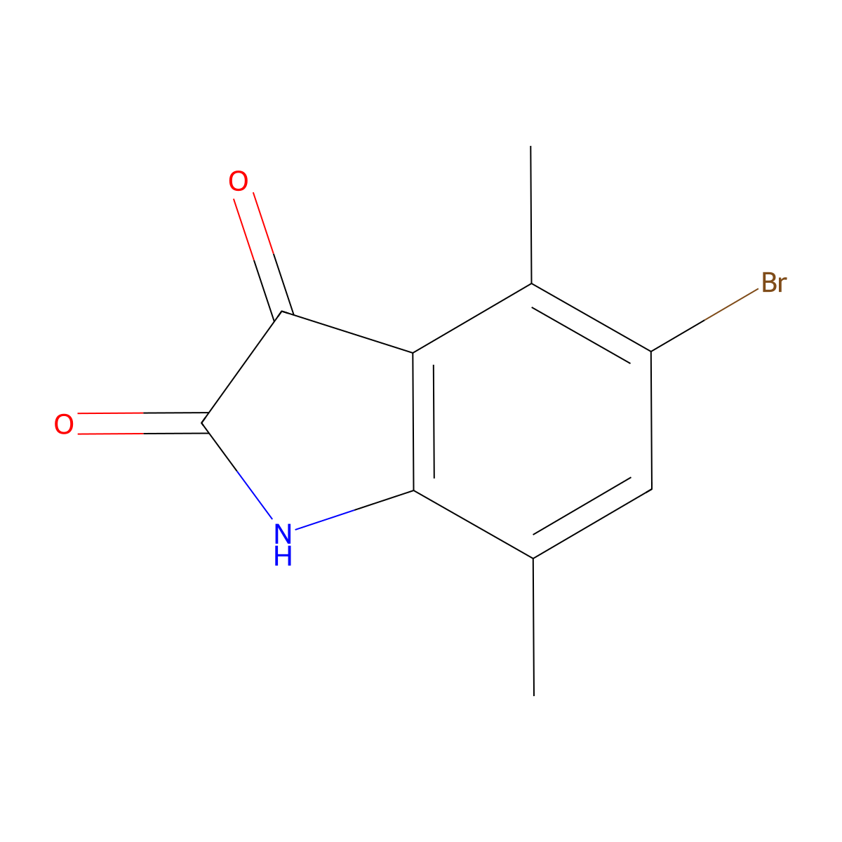 5-Bromo-4,7-dimethyl-2,3-dihydro-1H-indole-2,3-dione molecular structure, CAS 65818-97-5